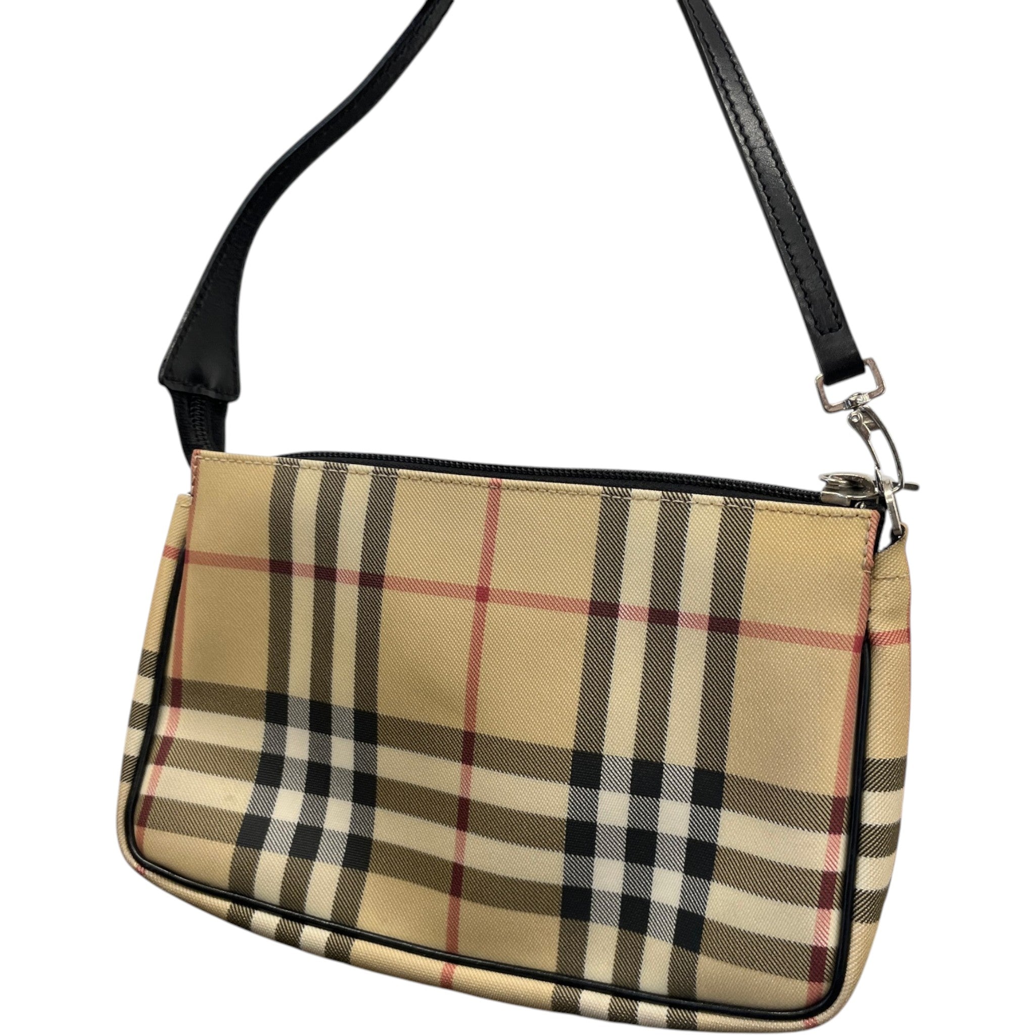 Women's Check Print Shoulder Bag Beige