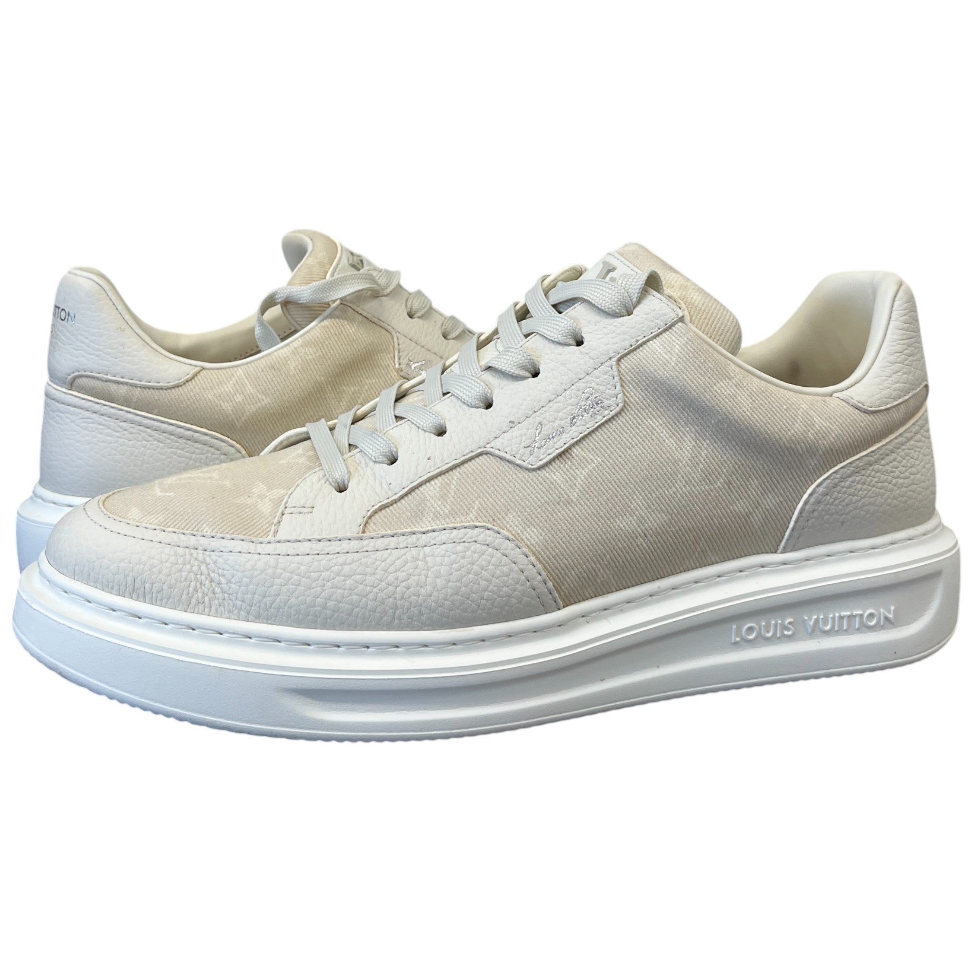Men's Beverly Hills Monogram Low Trainers Beige Size EU 43 / UK 9