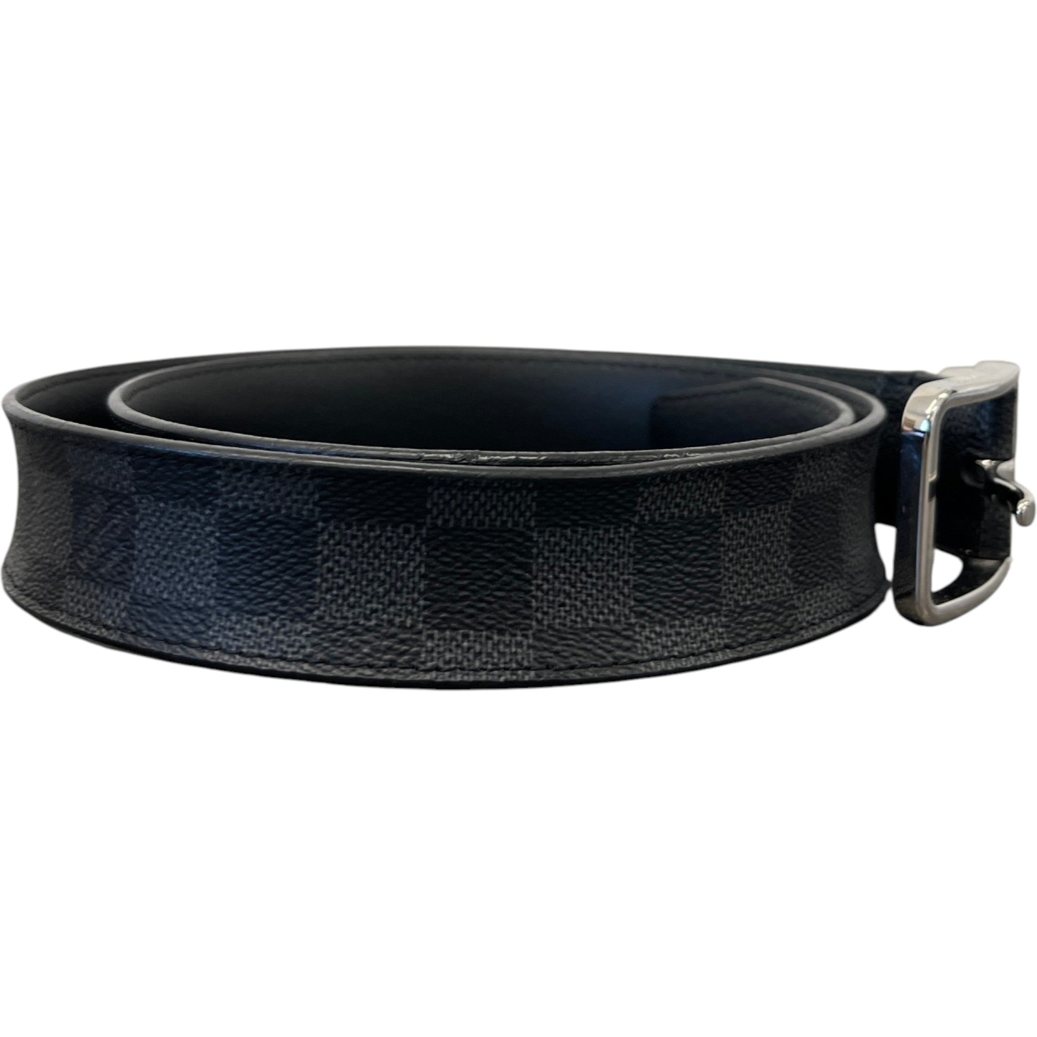 Men's Damier Graphite Belt Black Size Waist 32"