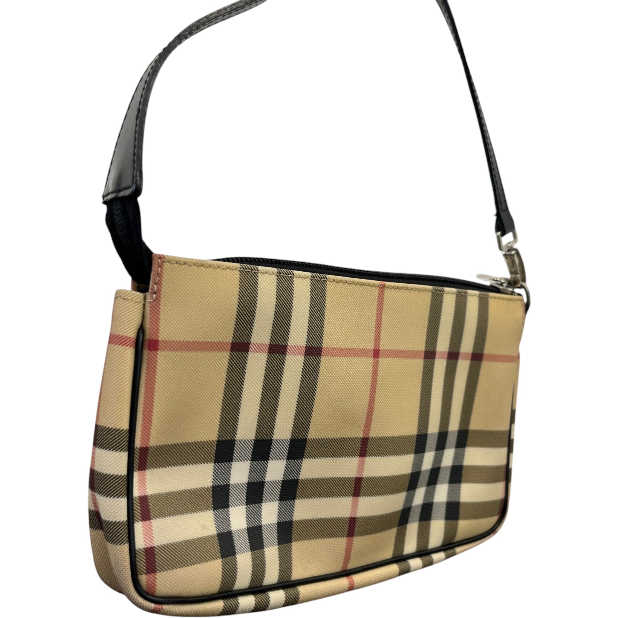 Women's Check Print Shoulder Bag Beige