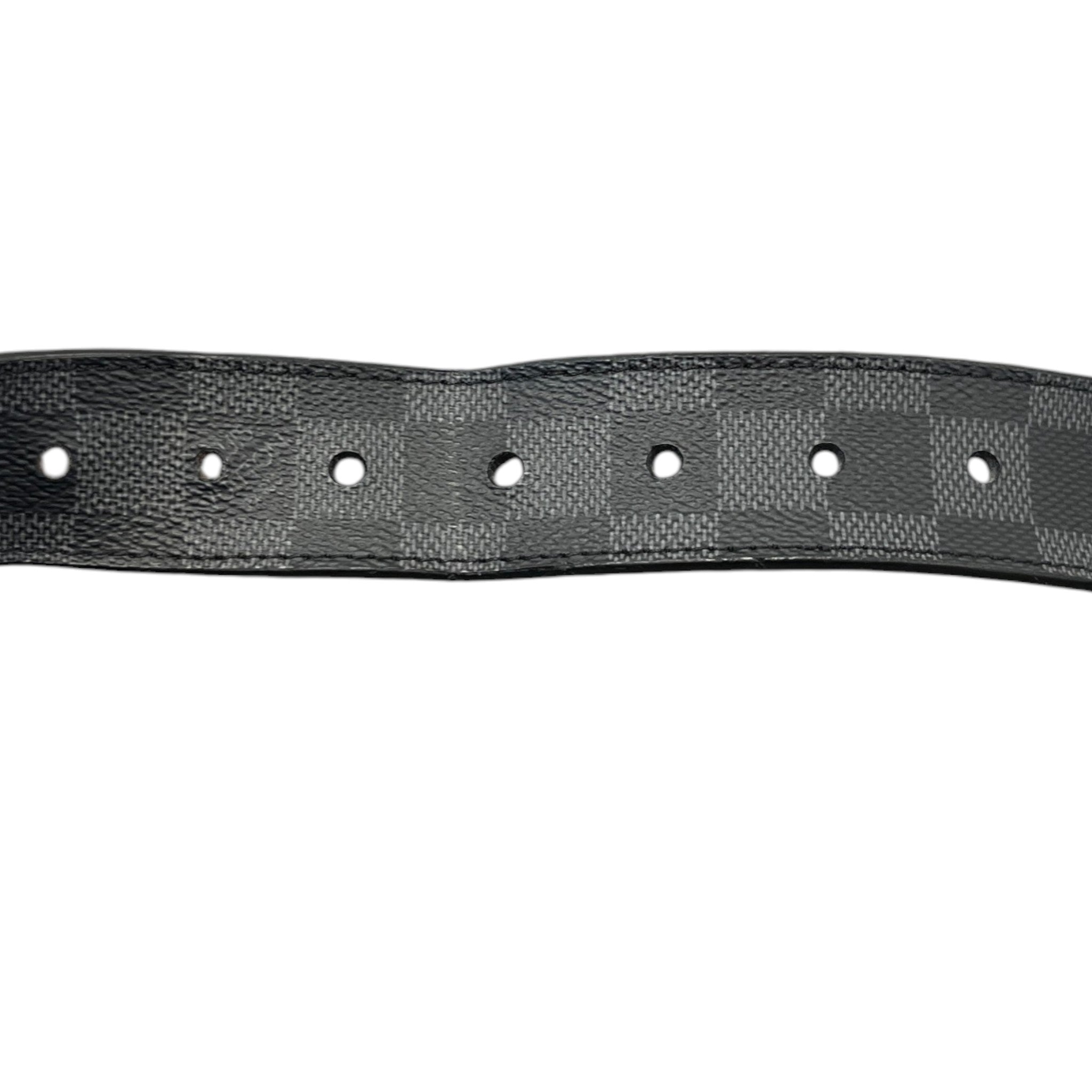 Men's Damier Graphite Belt Black Size Waist 32"
