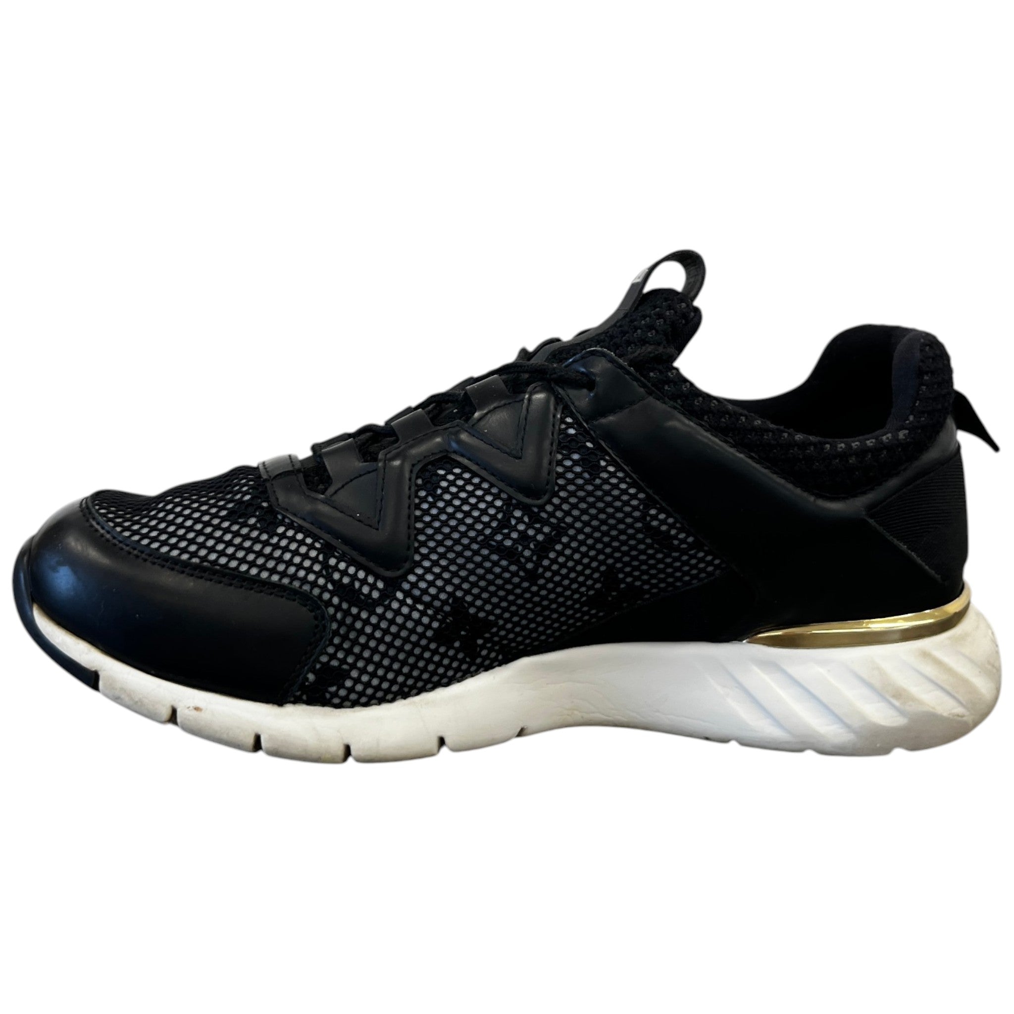 Women's Mesh Monogram Low Trainers Black Size EU 37.5 / UK 4.5