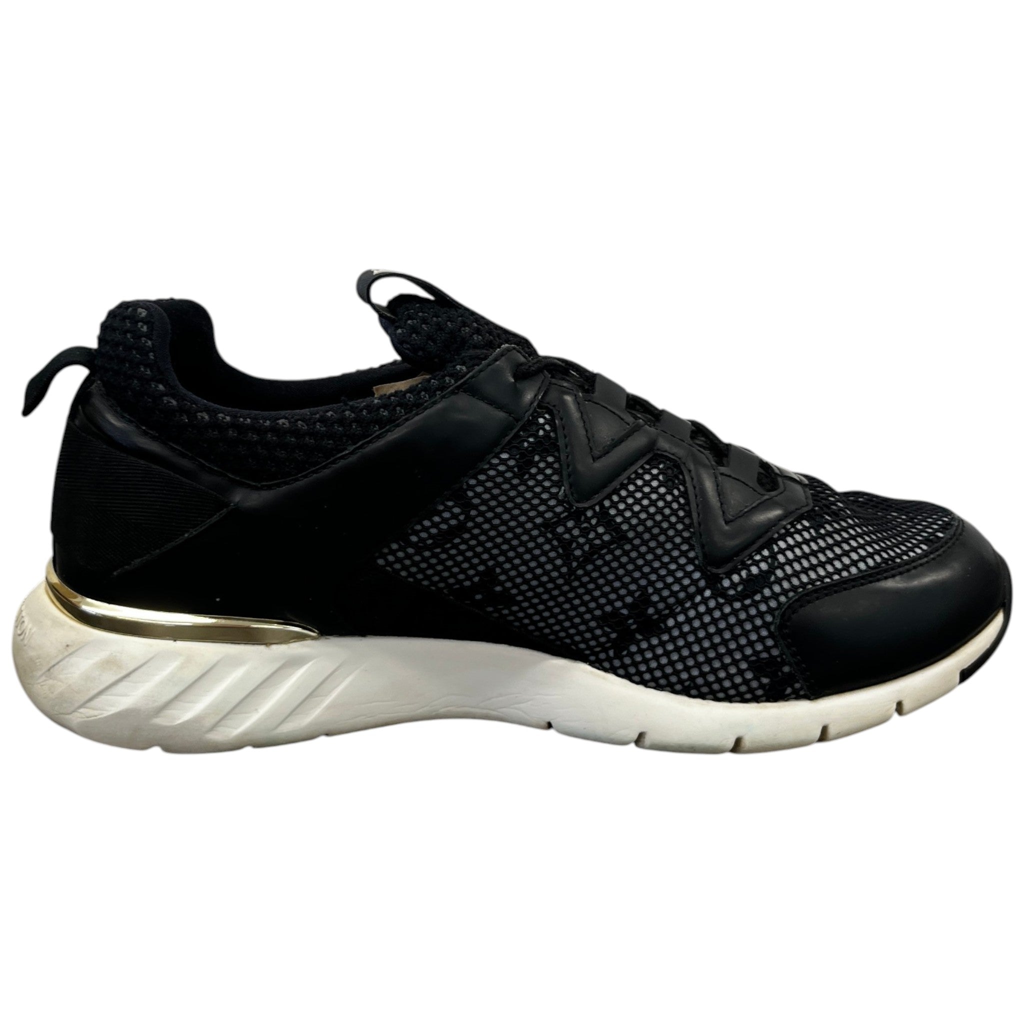 Women's Mesh Monogram Low Trainers Black Size EU 37.5 / UK 4.5