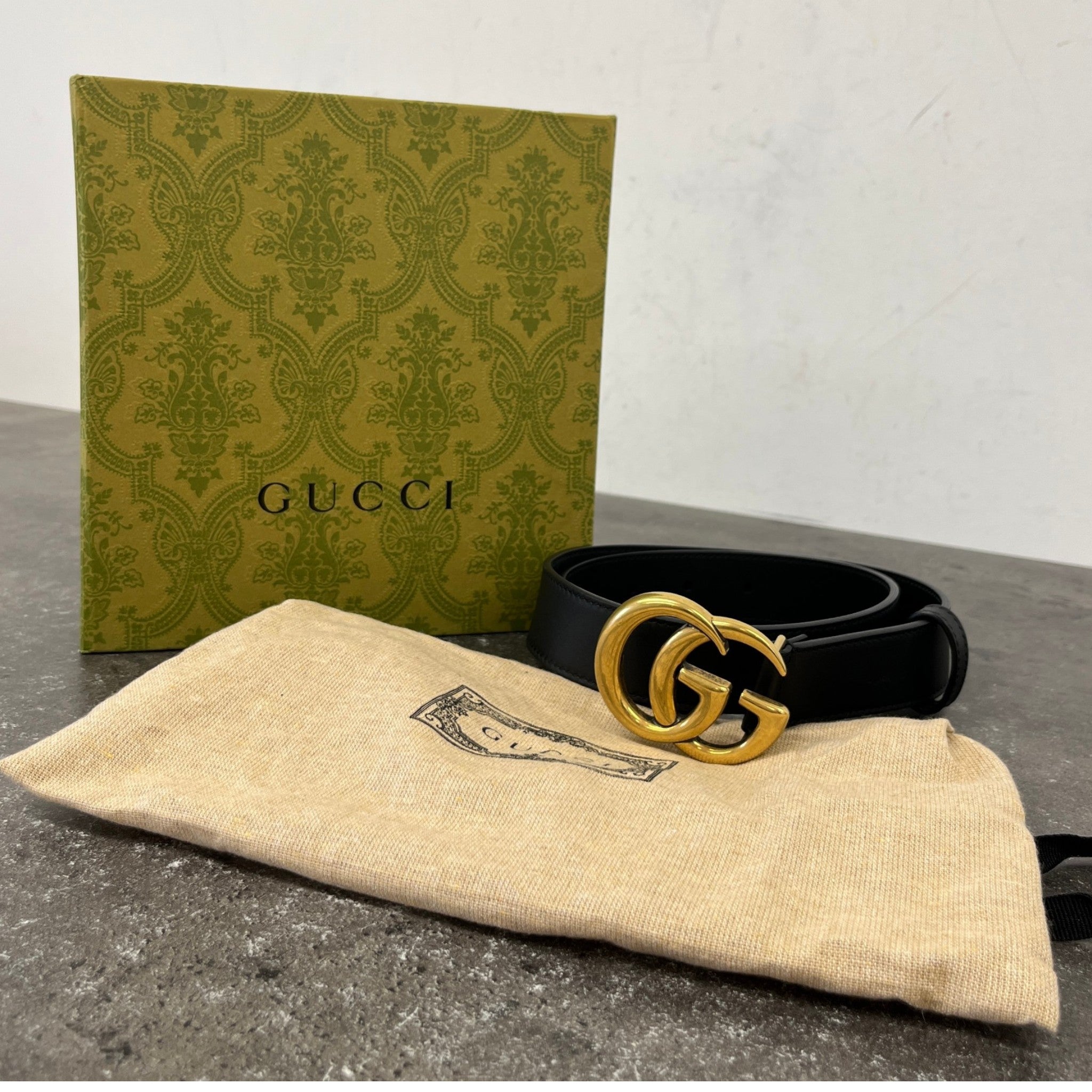 Women's Gg Marmont Belt Black Size Waist 28"