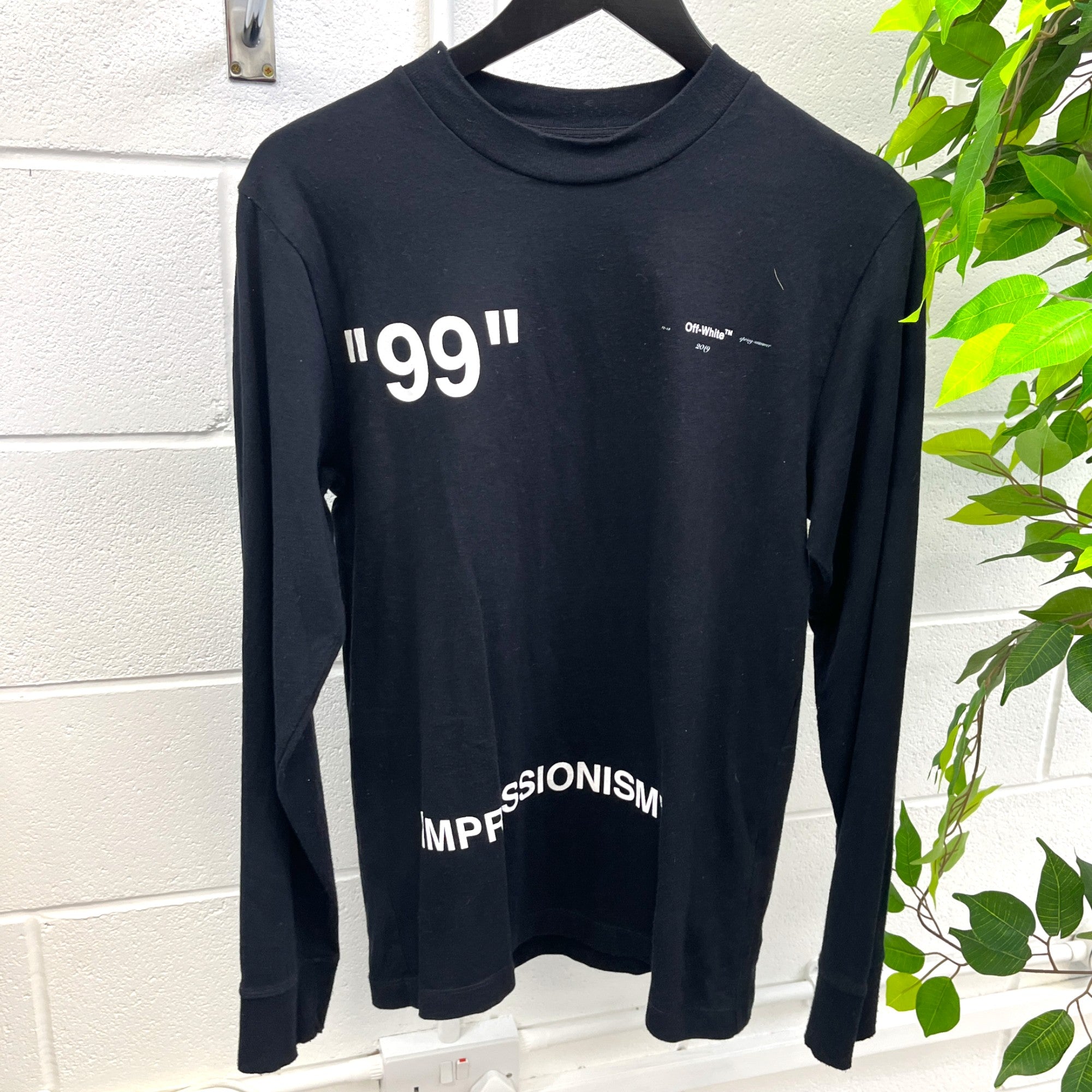 Men's Ice Man Print Long Sleeve Shirt Black Size S