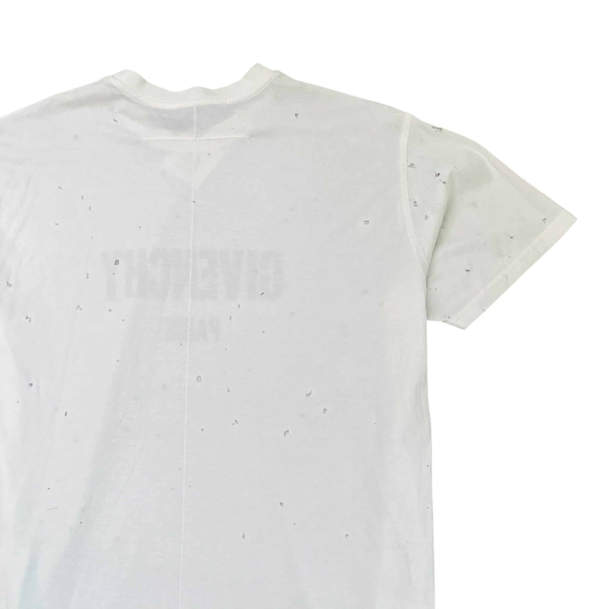 Men's Distressed Logo Print T-Shirt White Size M
