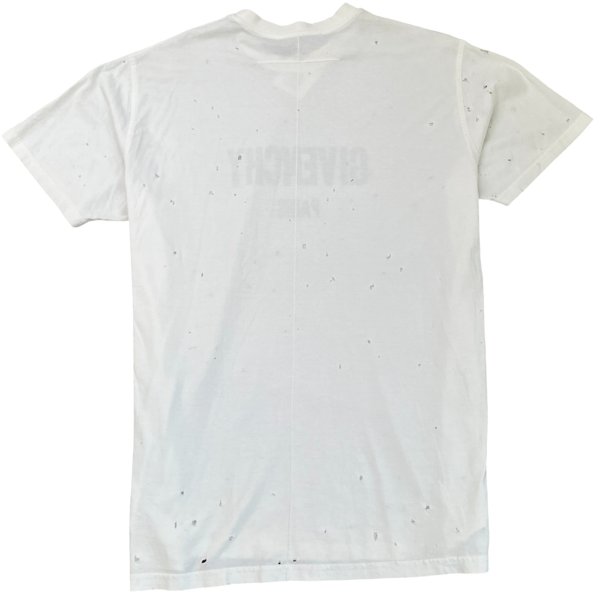 Men's Distressed Logo Print T-Shirt White Size M