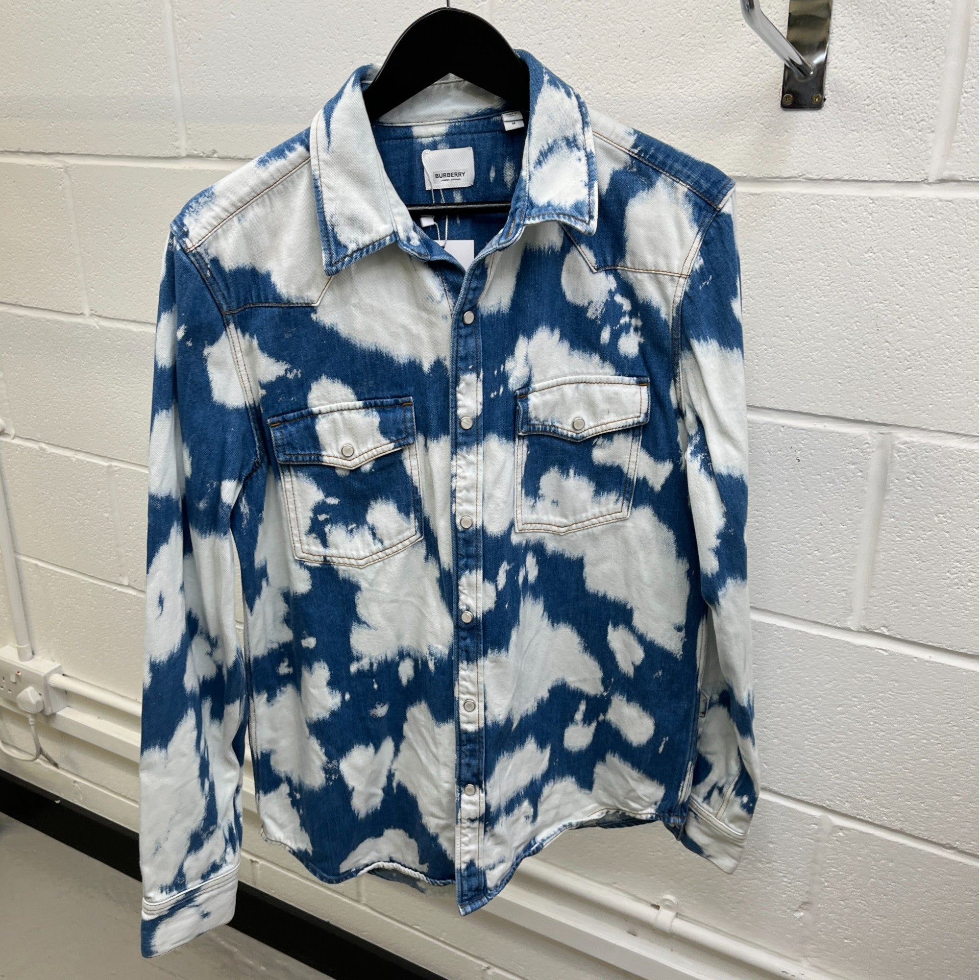 Men's Plaque Logo Tie Dye Jacket Blue Size M