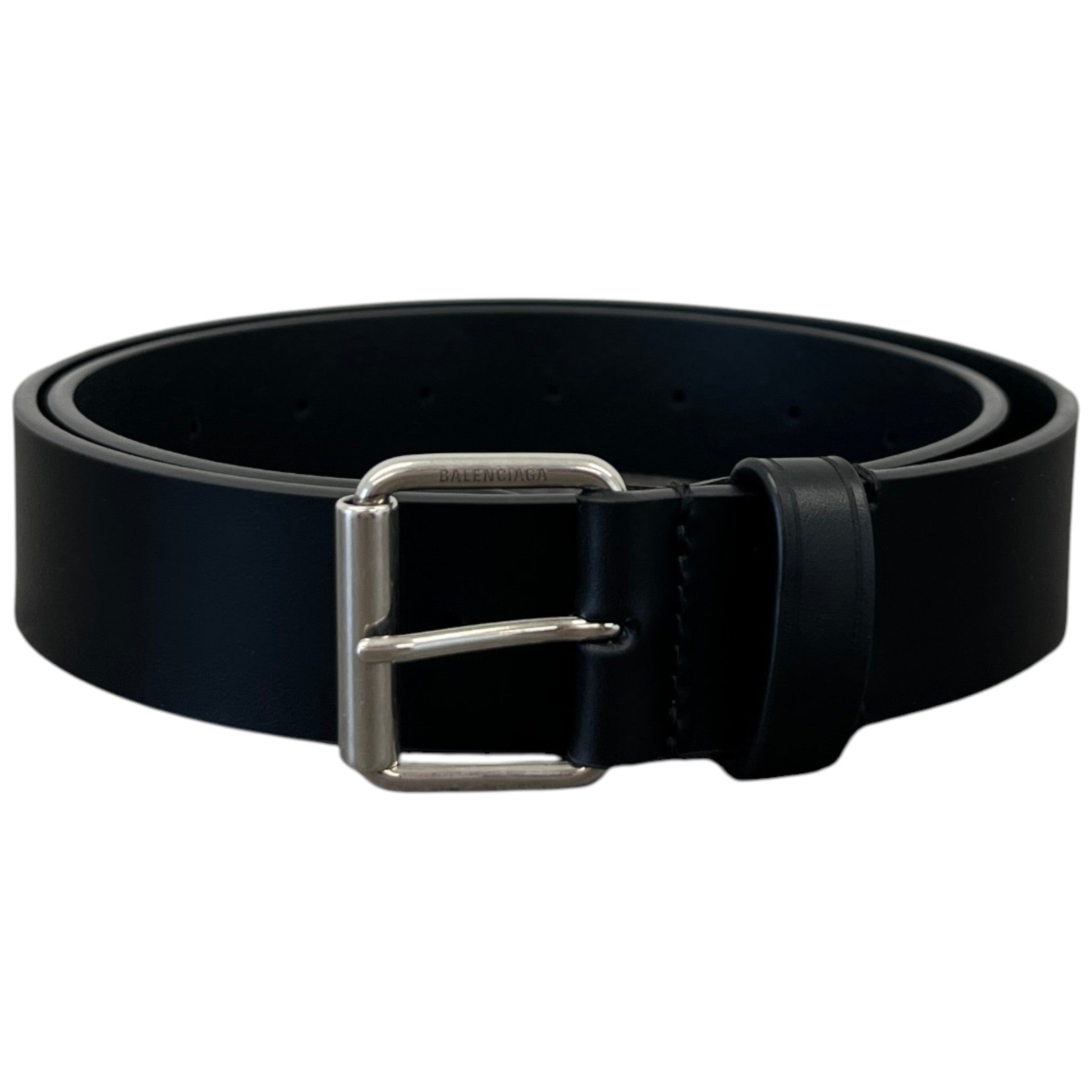 Men's Logo Buckle Belt Black