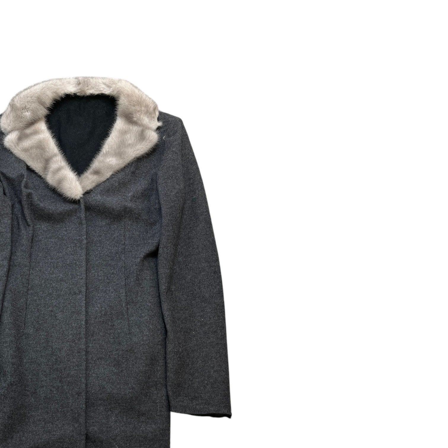 Women's Vintage Mink Fur Dress Jacket Grey Size 44 / UK 12