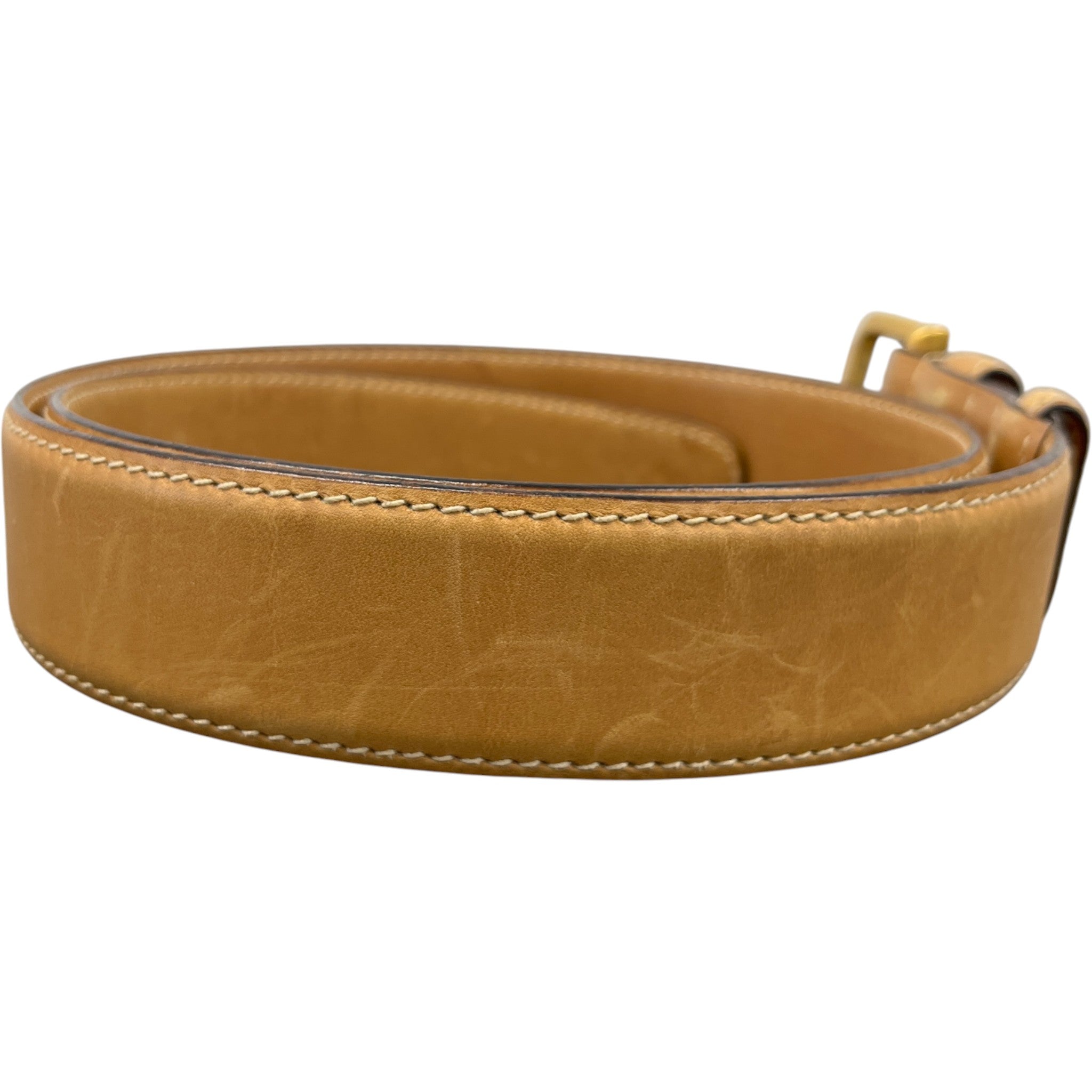 Men's Engraved Logo Belt Tan Size Waist 30"