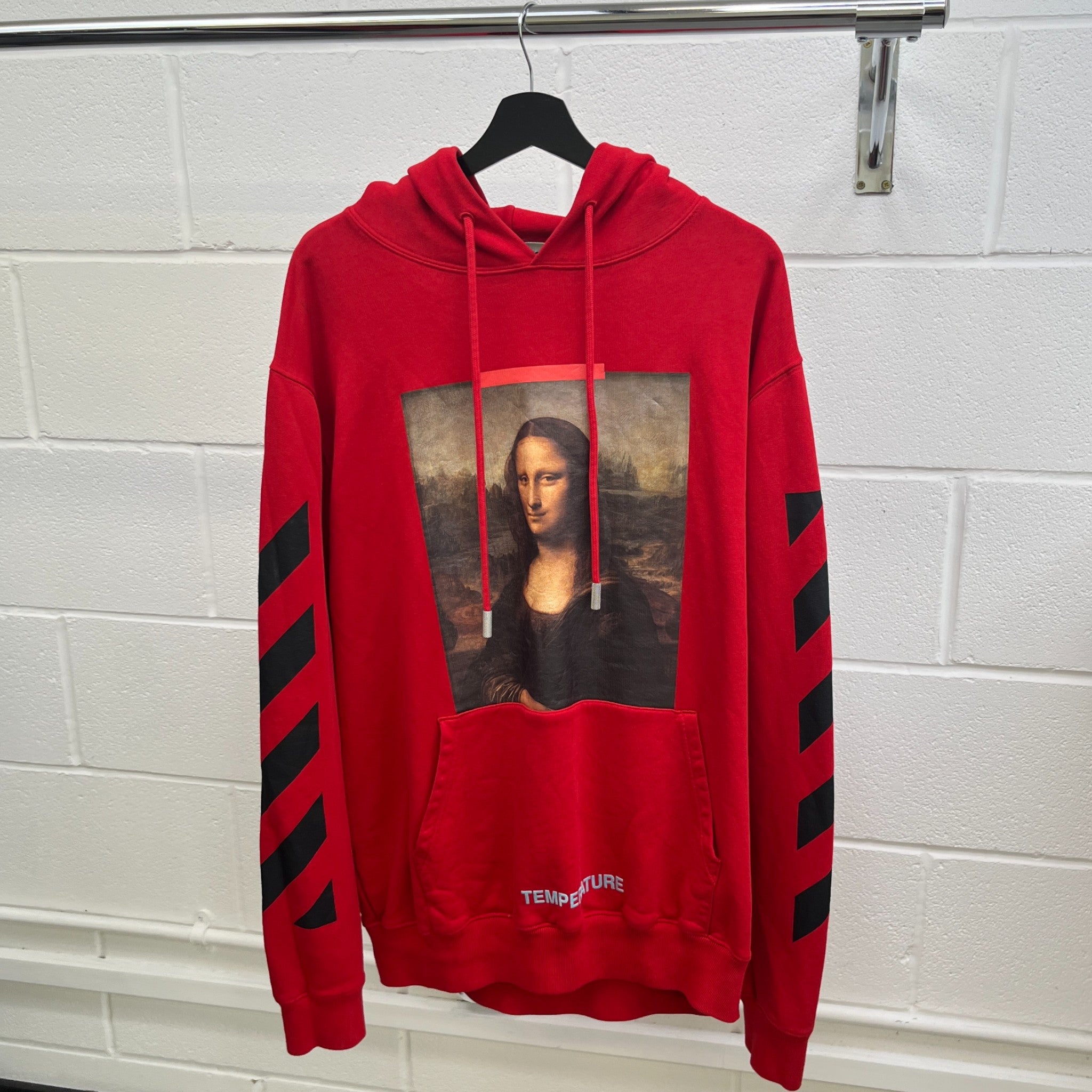Men's Mona Lisa Temperature Hoodie Red Size L
