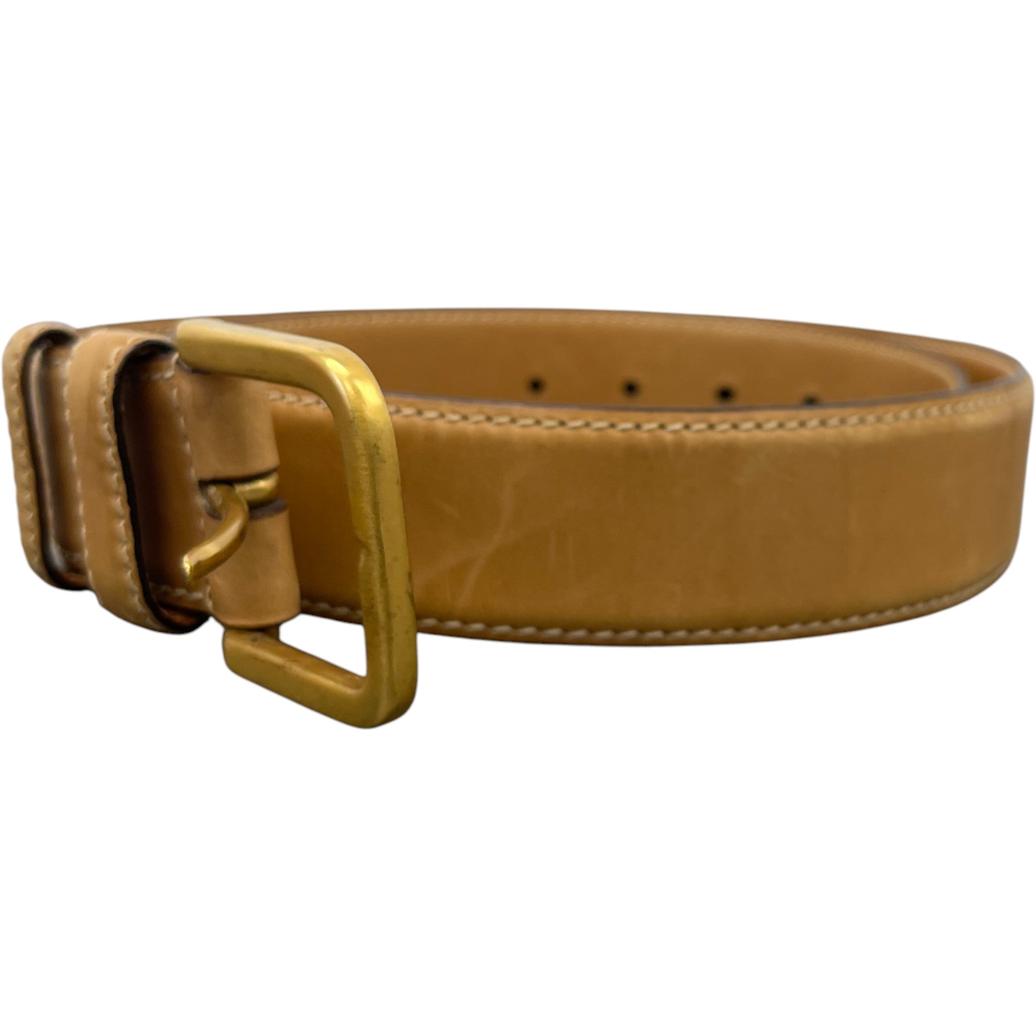 Men's Engraved Logo Belt Tan Size Waist 30"