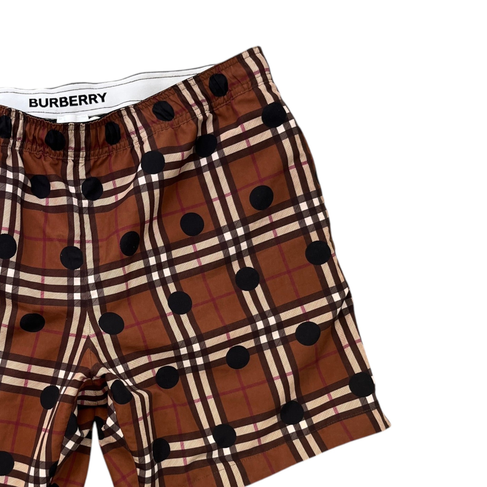 Men's Guildes Polka Dot Check Swim Shorts Brown Size M