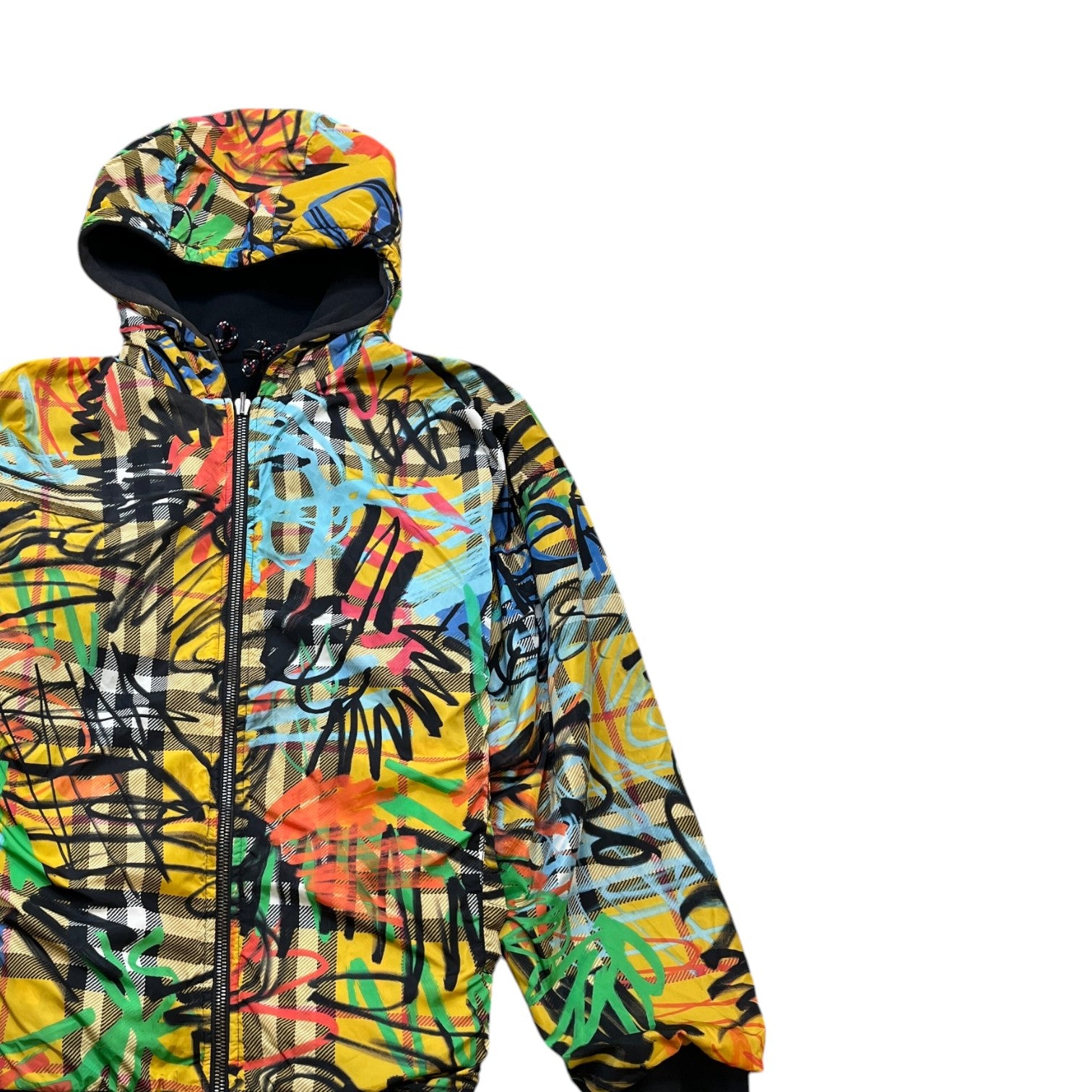 Men's Graffiti Reversible Hoodie Black Size S