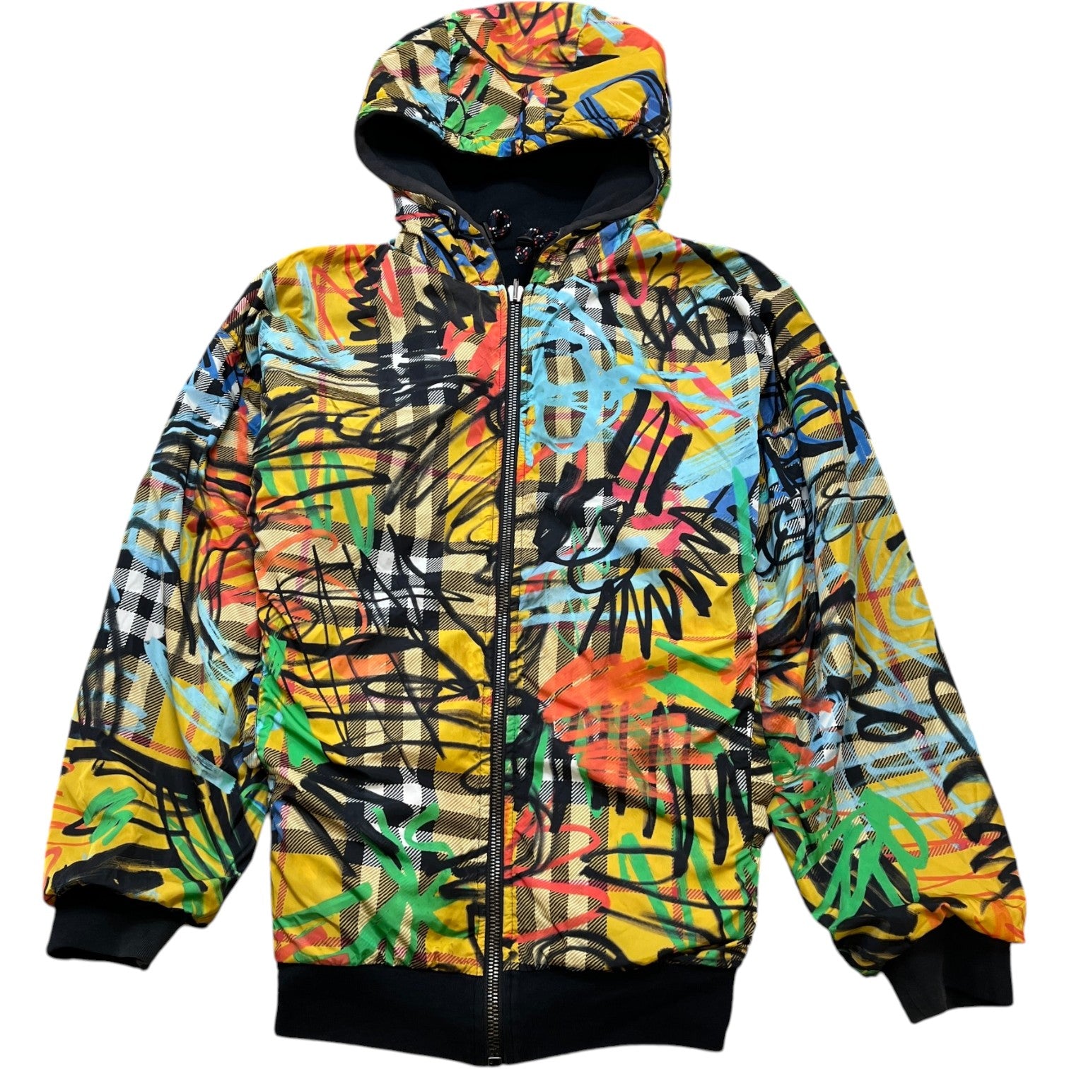 Men's Graffiti Reversible Hoodie Black Size S
