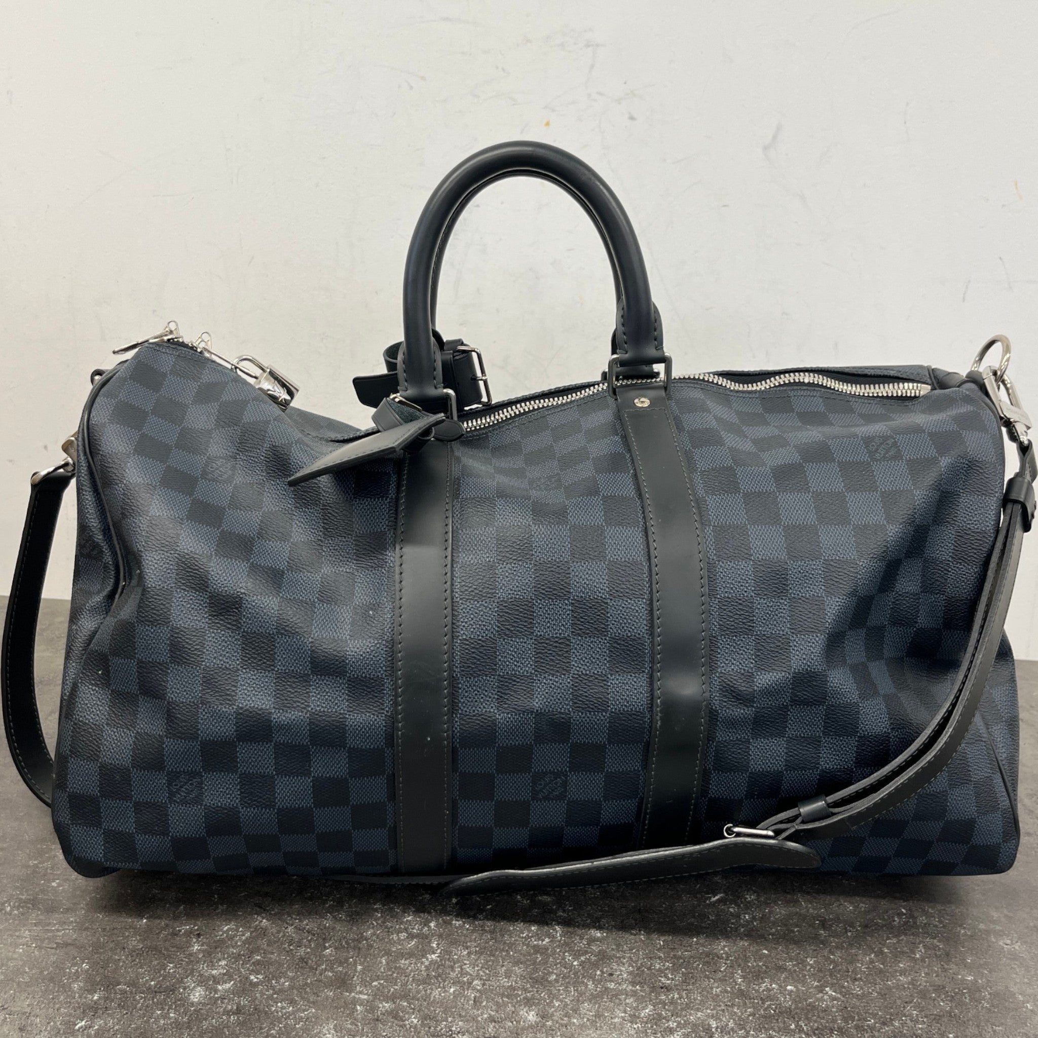 Men's Keepall Bandoulière 45 Damier Cobalt Bag Black