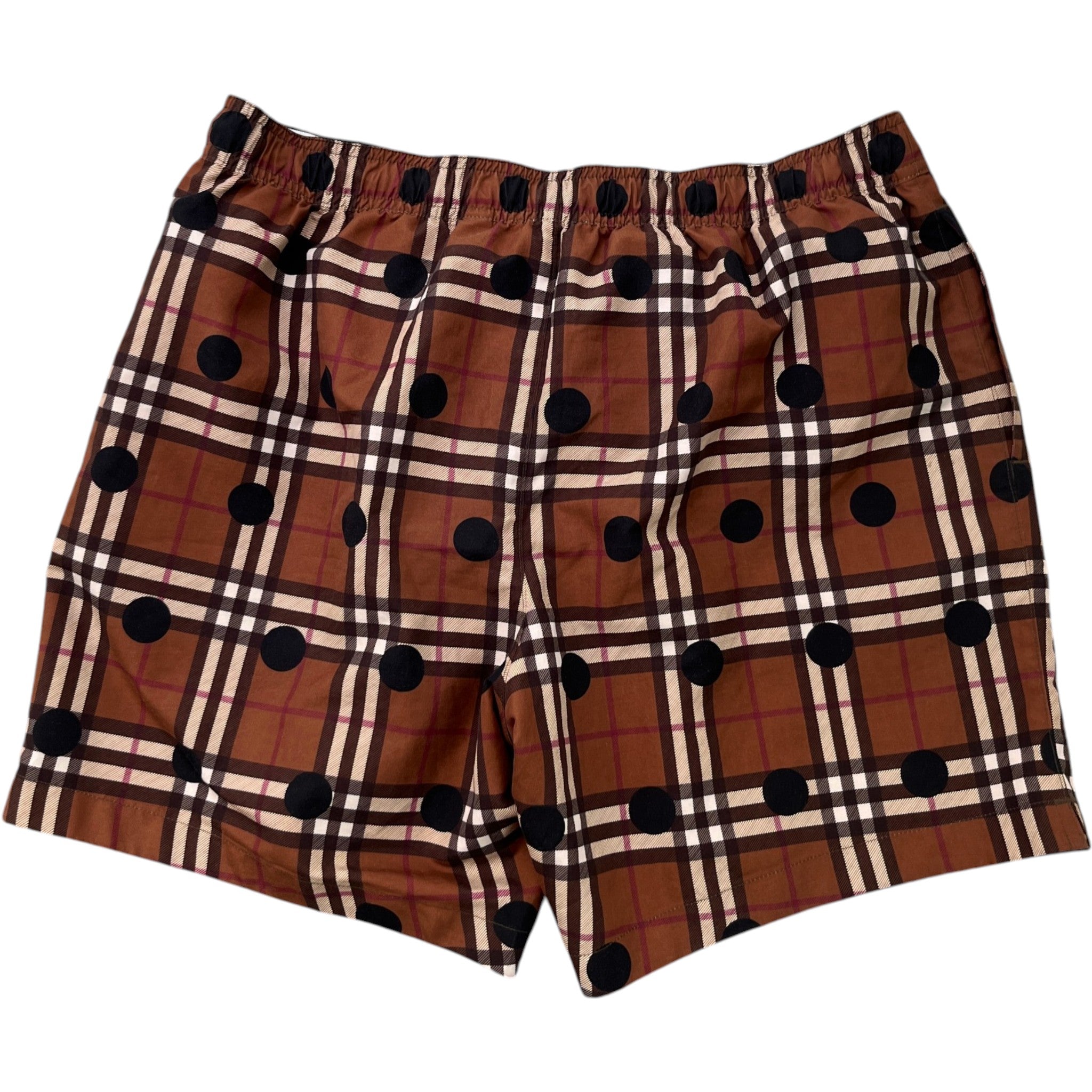 Men's Guildes Polka Dot Check Swim Shorts Brown Size M