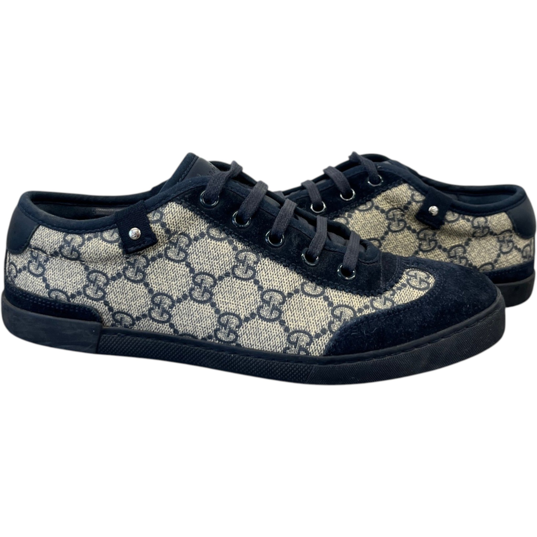 Women's Gg Supreme Canvas Low Trainers Navy Size EU 35.5 / UK 2.5