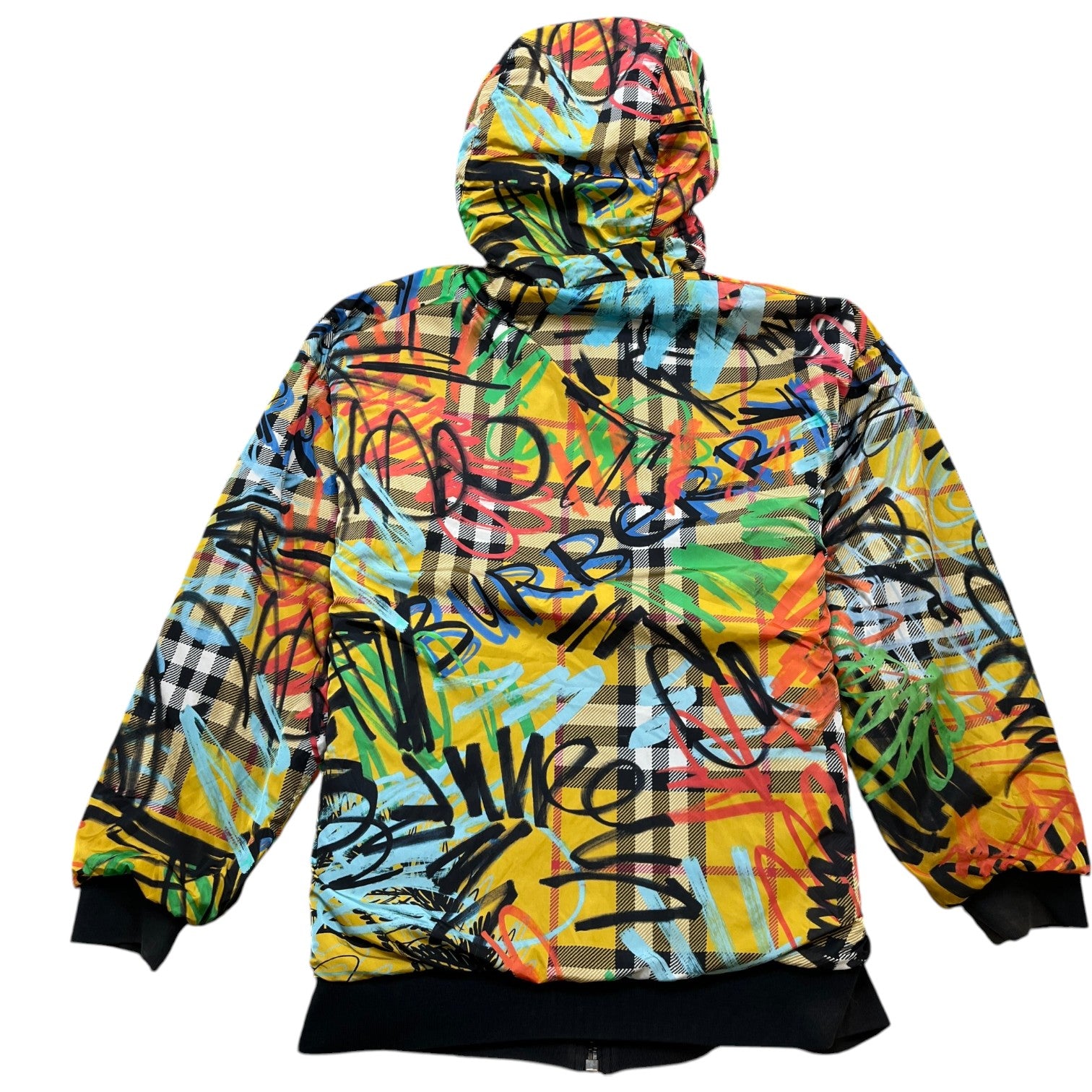 Men's Graffiti Reversible Hoodie Black Size S