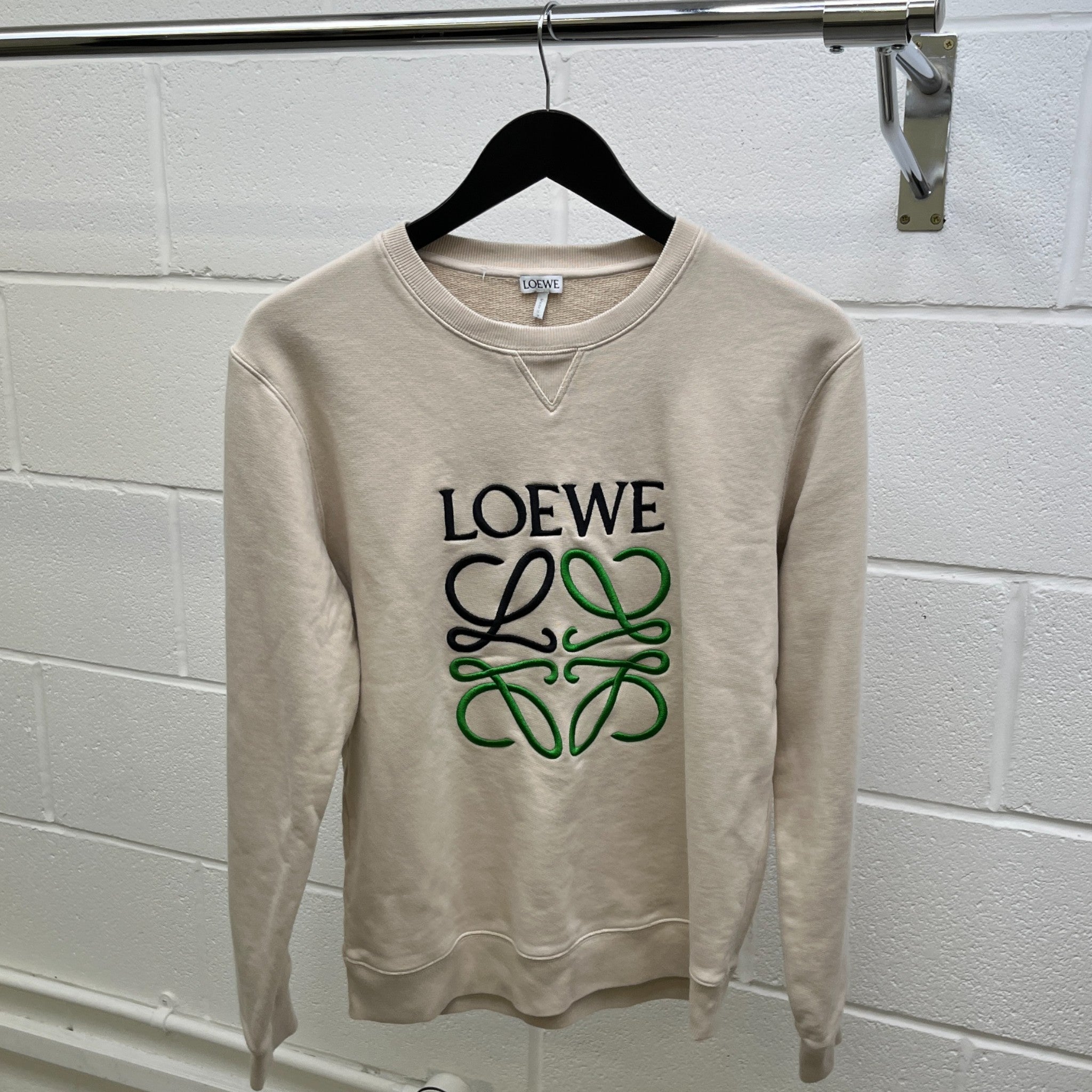 Men's Anagram Logo Sweatshirt Beige Size M