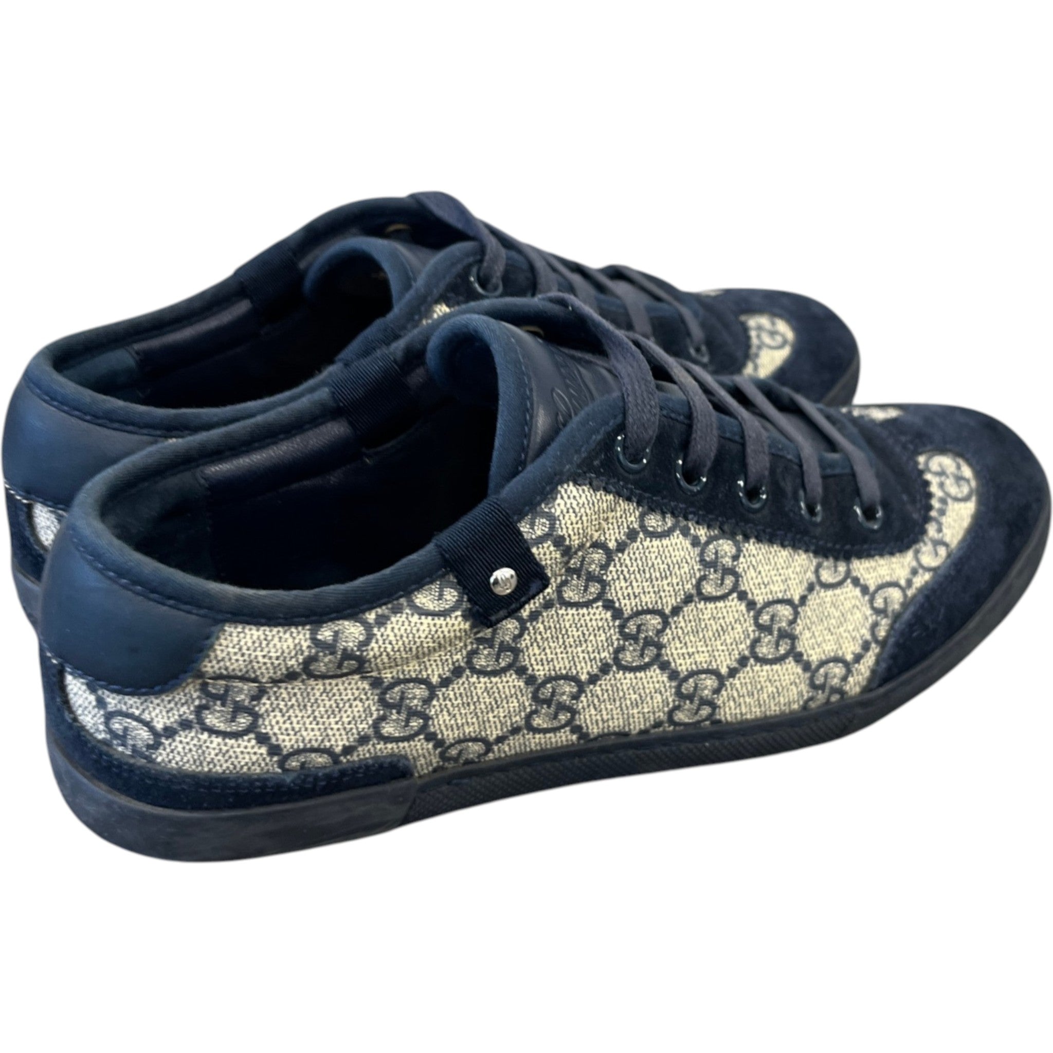 Women's Gg Supreme Canvas Low Trainers Navy Size EU 35.5 / UK 2.5