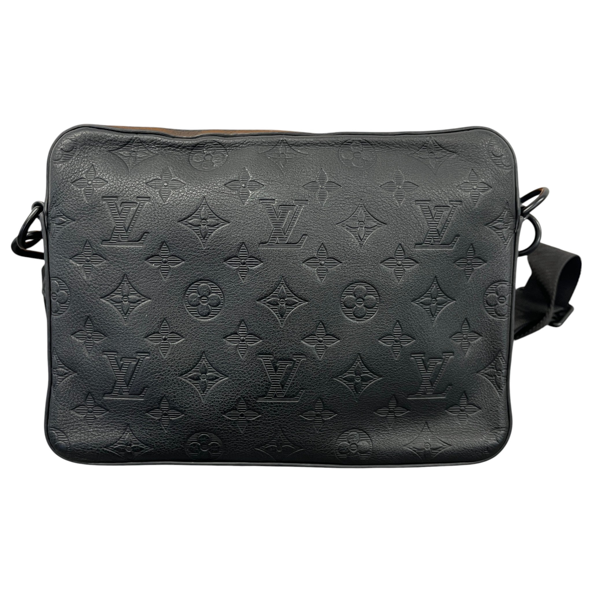 Men's Empreinte Leather Trio Messenger Bag Black