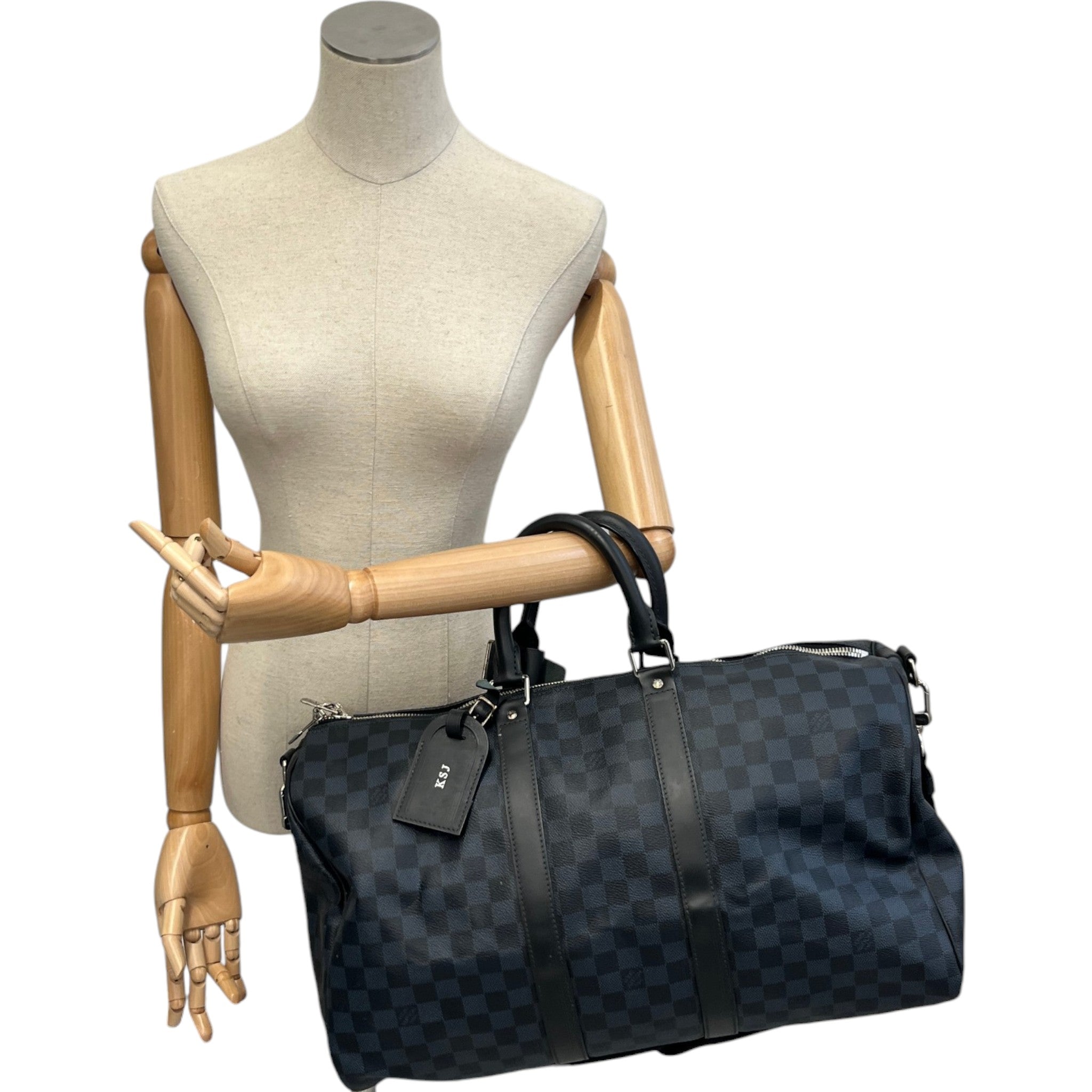 Men's Keepall Bandoulière 45 Damier Cobalt Bag Black