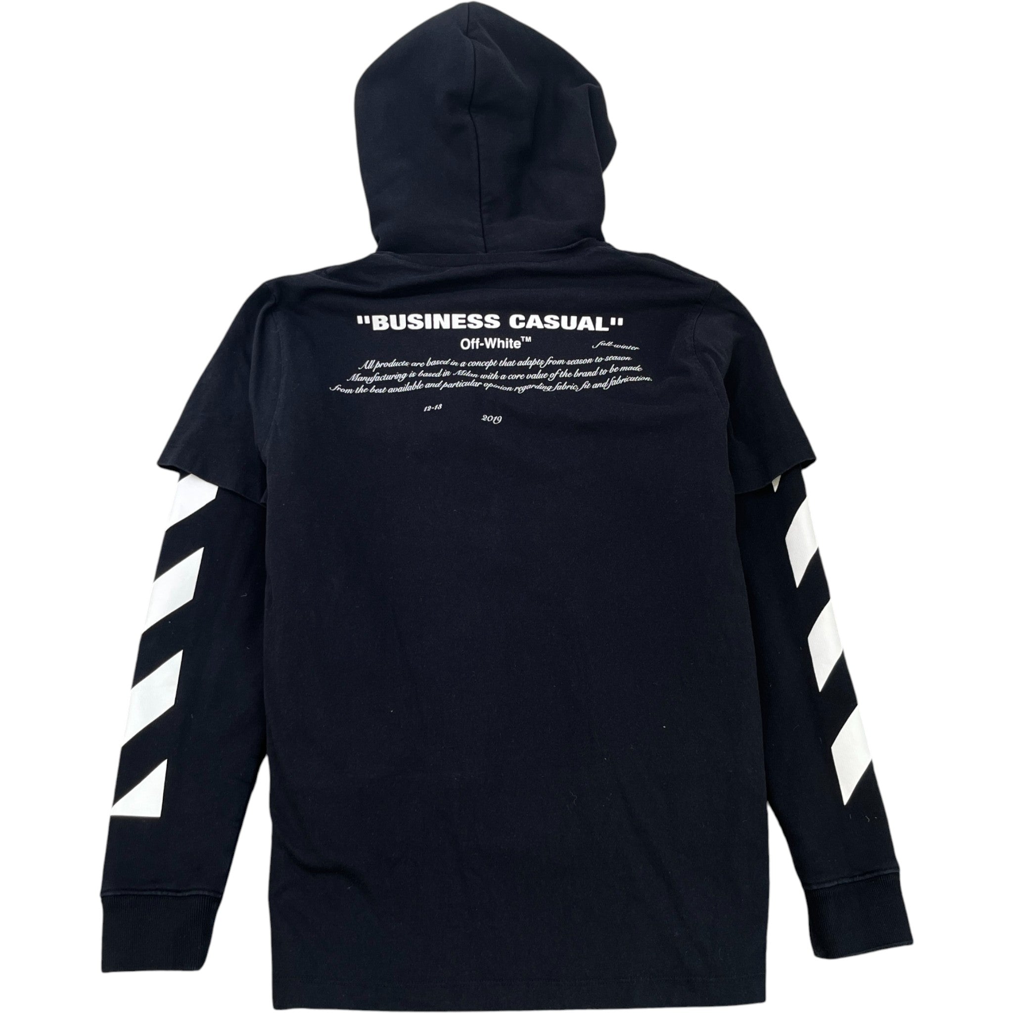 Men's Diag Bernini Layered Hoodie Black Size S