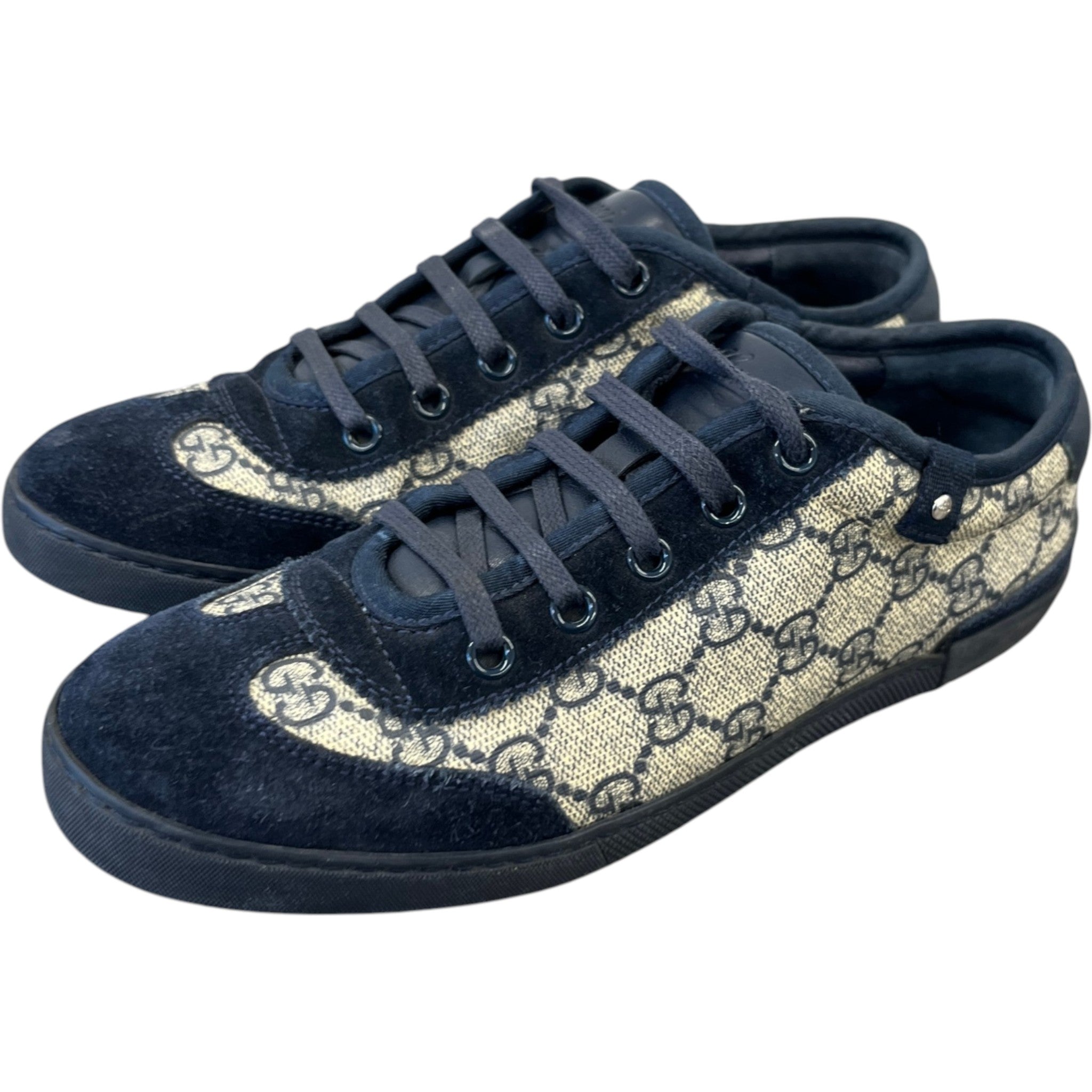 Women's Gg Supreme Canvas Low Trainers Navy Size EU 35.5 / UK 2.5