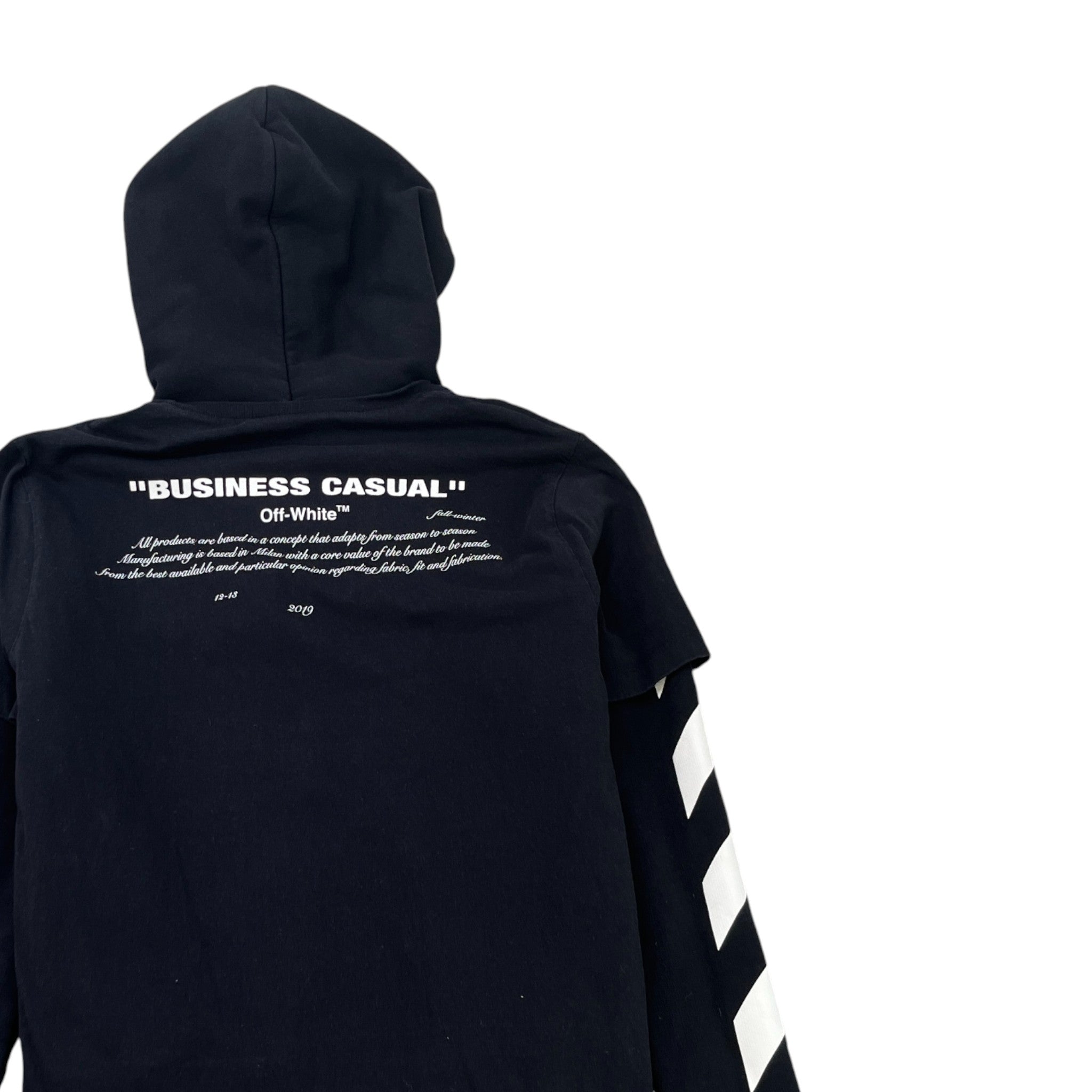 Men's Diag Bernini Layered Hoodie Black Size S