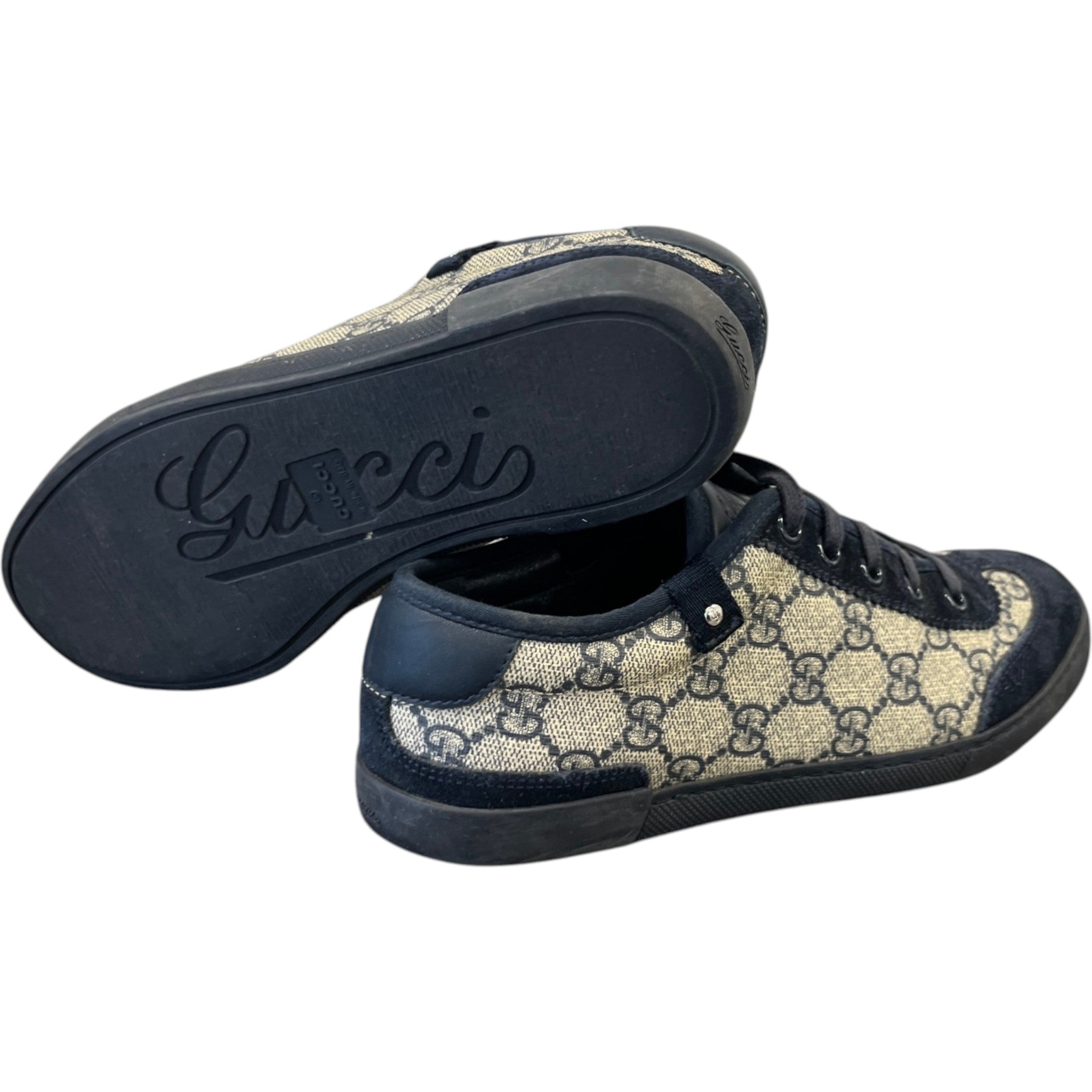Women's Gg Supreme Canvas Low Trainers Navy Size EU 35.5 / UK 2.5