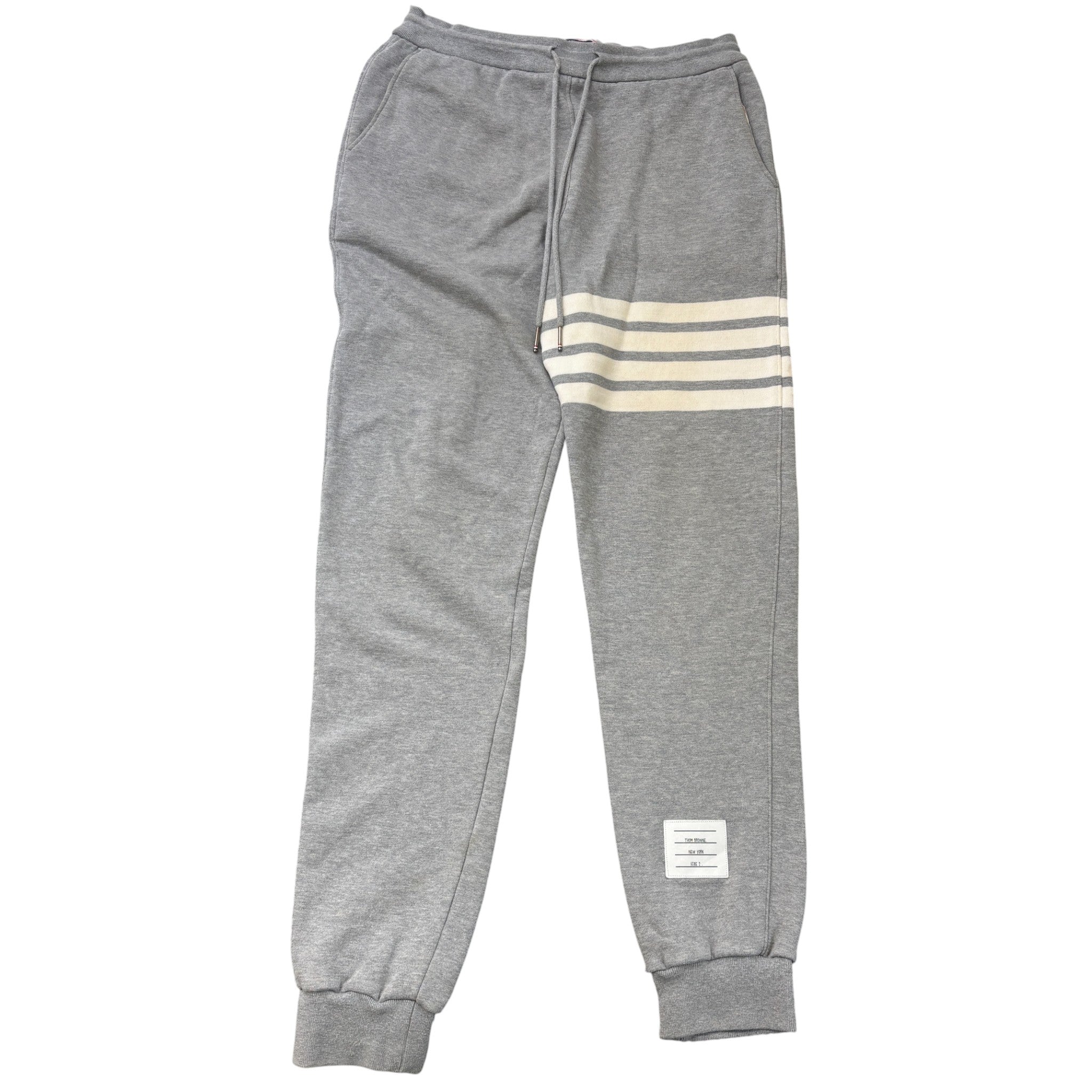 Men's 4-Bar Stripe Joggers Grey Size M