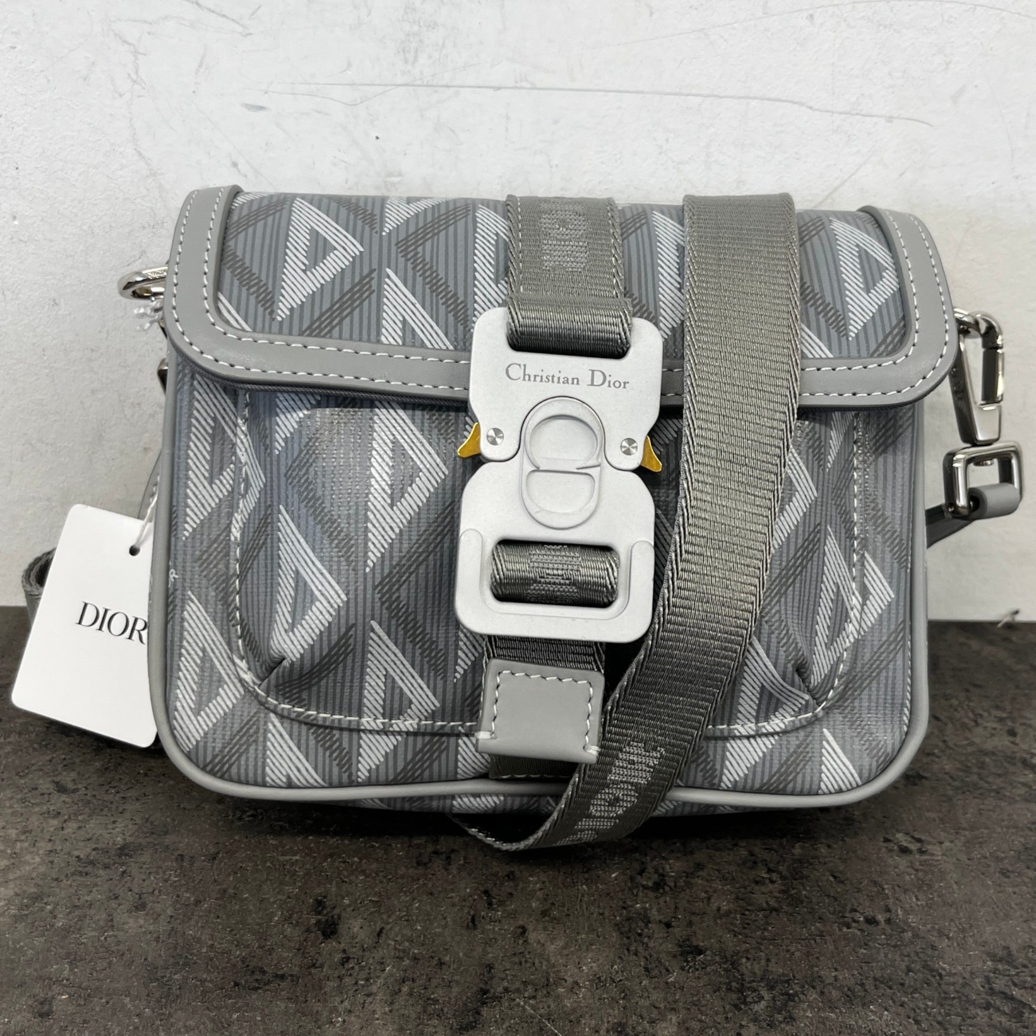 Men's Mini Dior Hit The Road Messenger Bag Grey