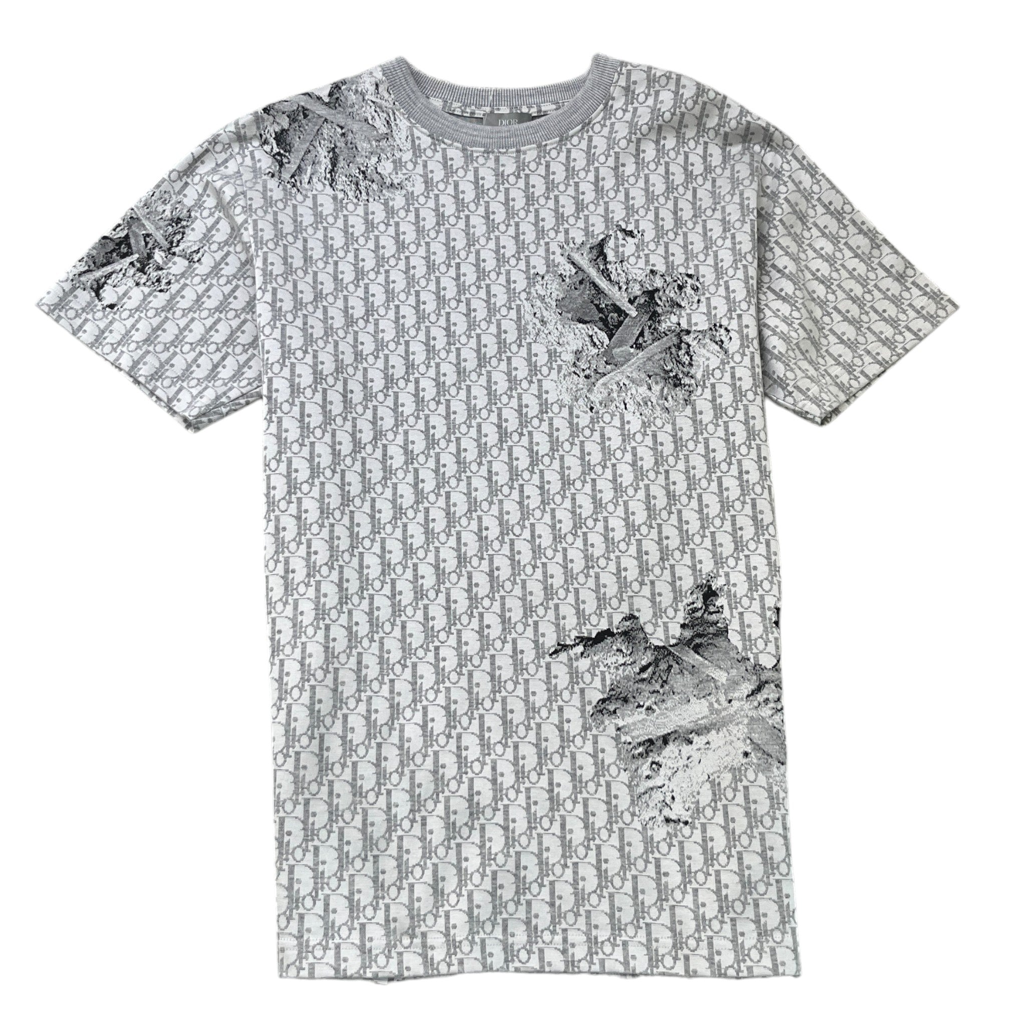 Men's X Daniel Arsham Eroded Oblique T-Shirt Silver Size M