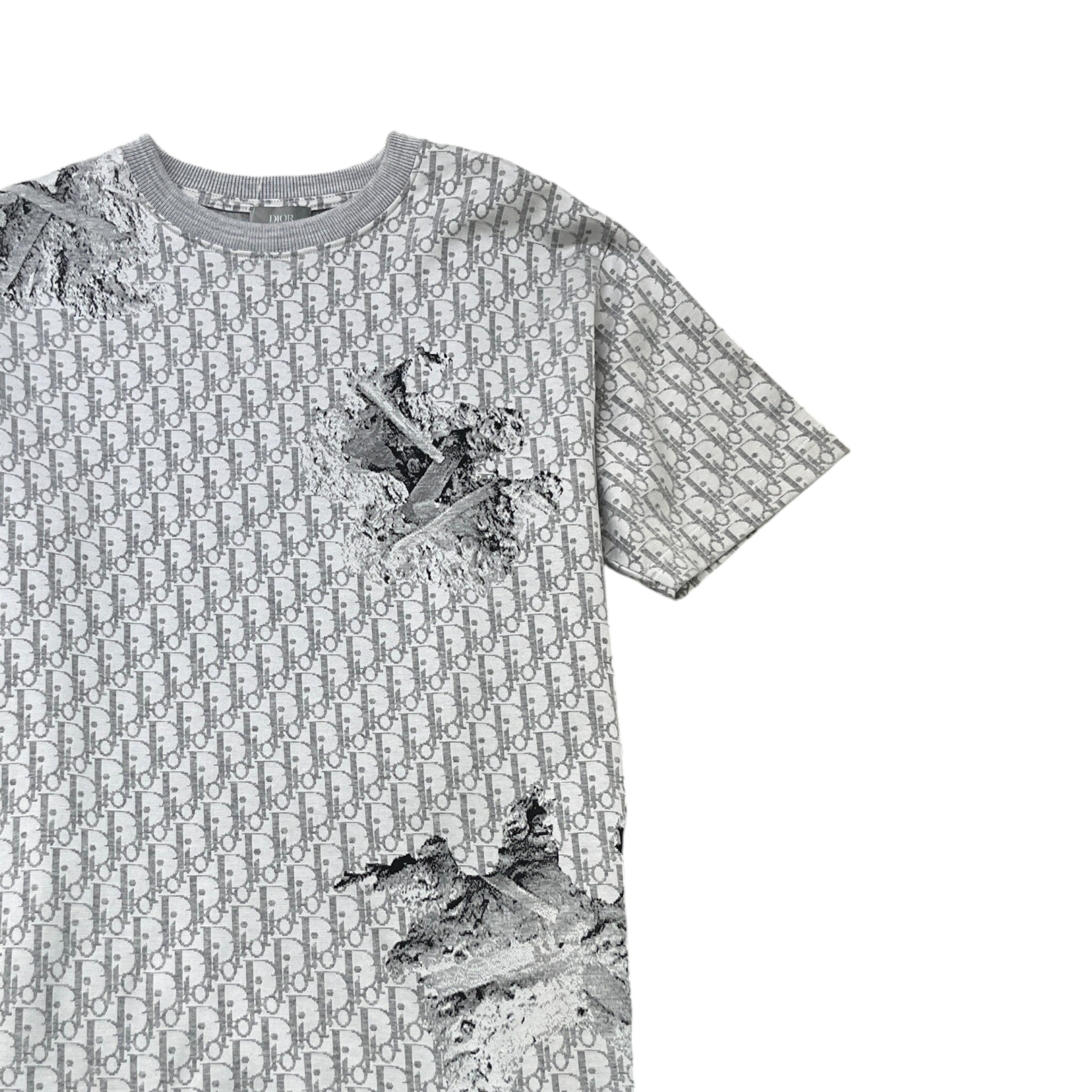 Men's X Daniel Arsham Eroded Oblique T-Shirt Silver Size M