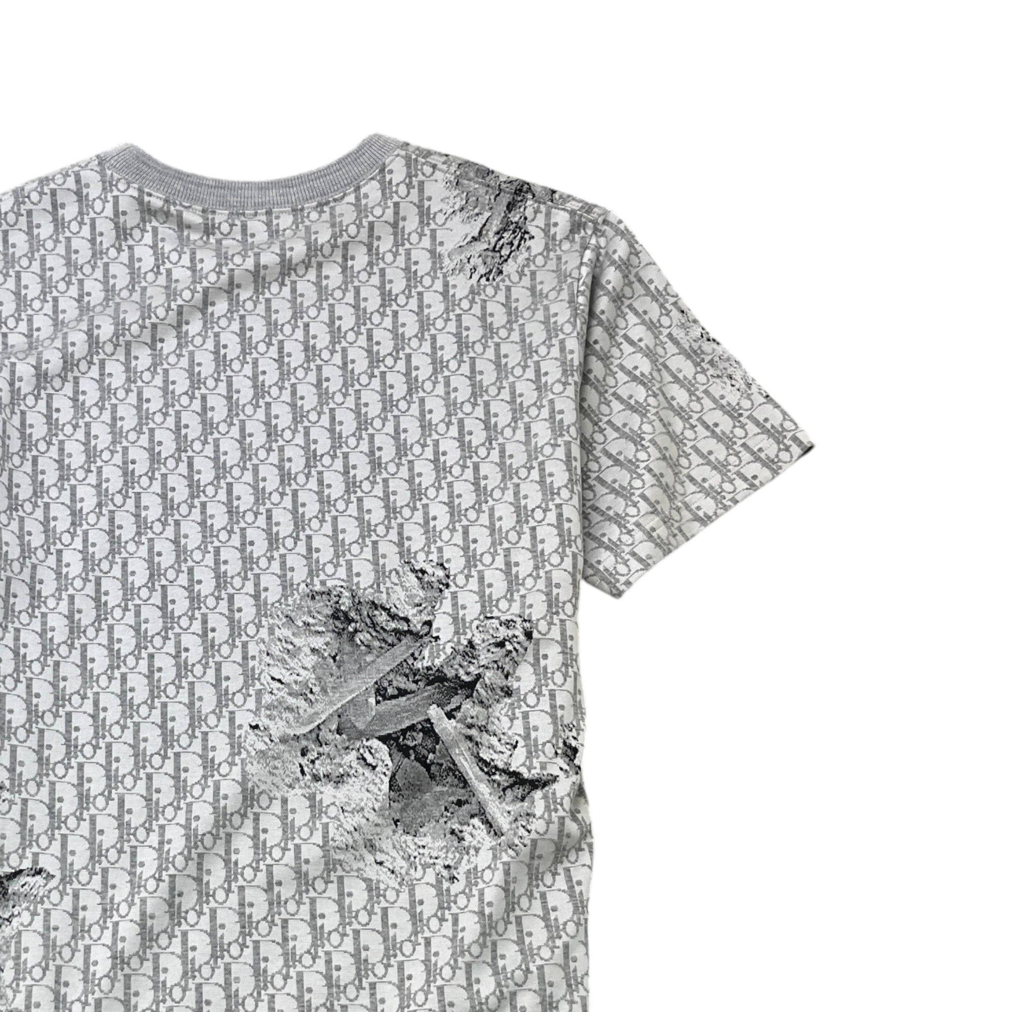 Men's X Daniel Arsham Eroded Oblique T-Shirt Silver Size M