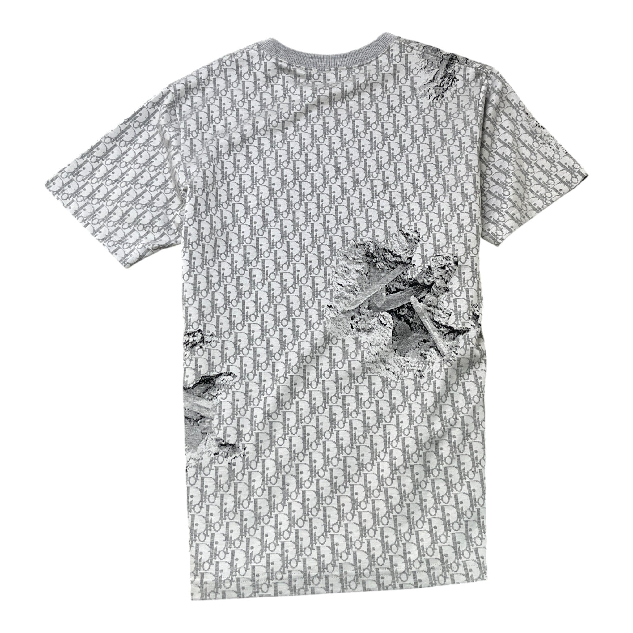 Men's X Daniel Arsham Eroded Oblique T-Shirt Silver Size M