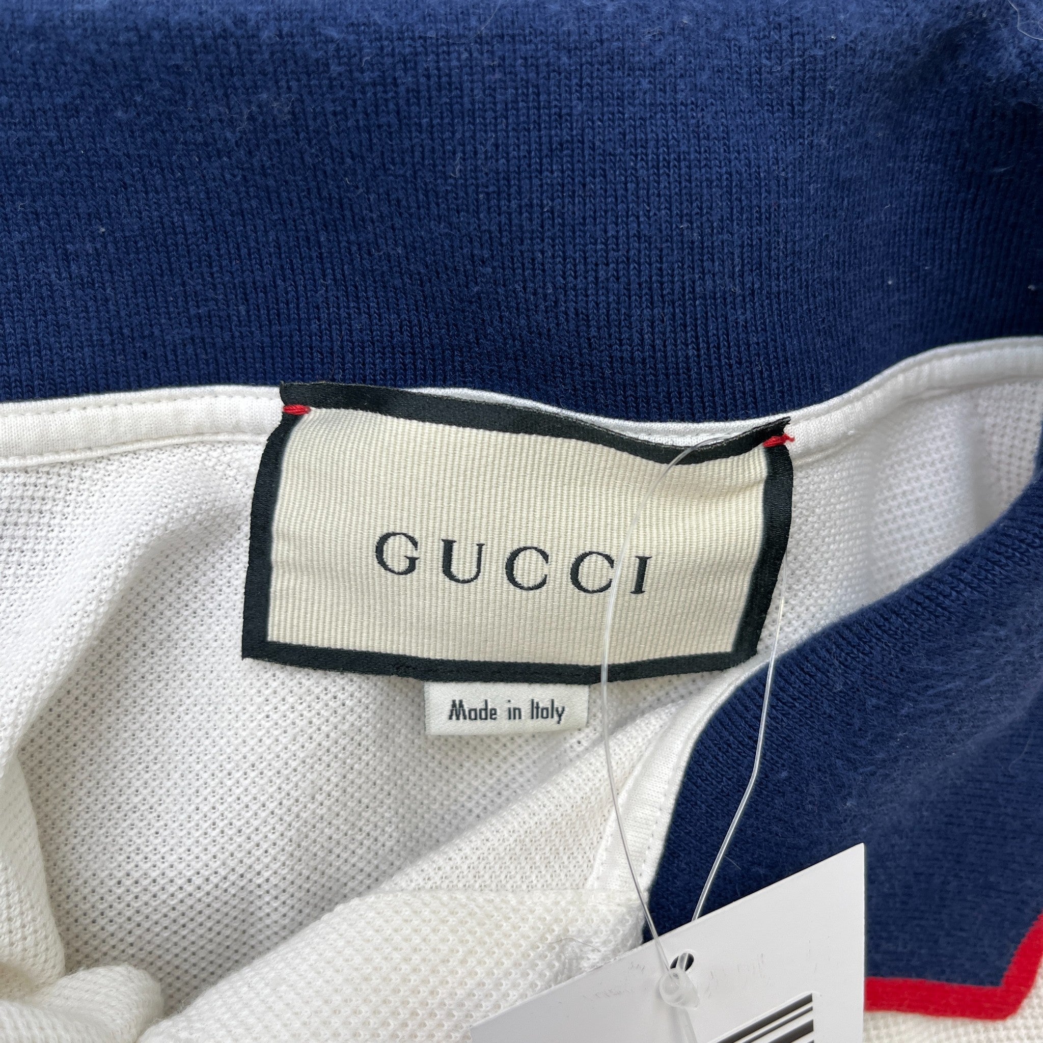 Men's Tape Logo Polo Shirt White Size M