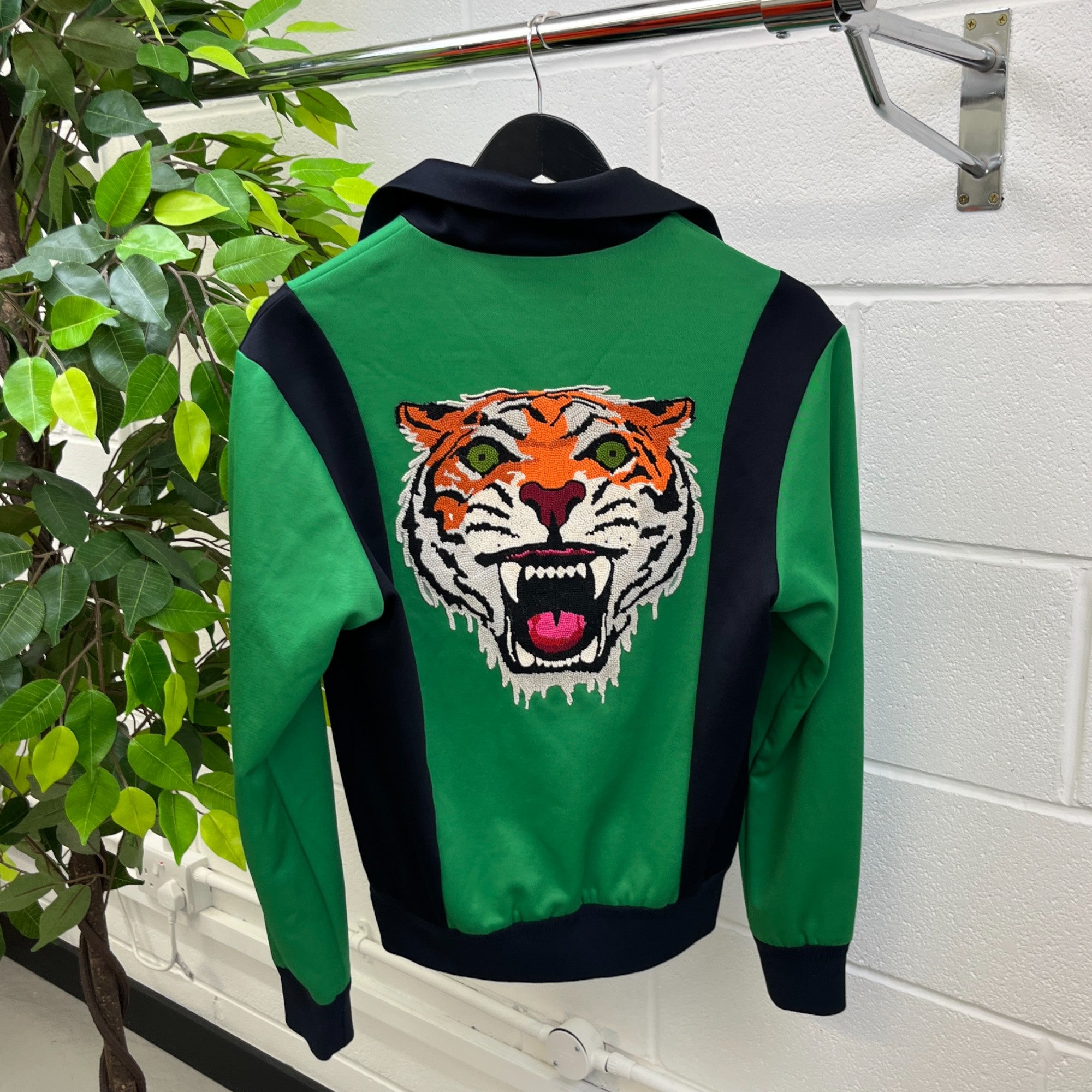 Men's Tiger Logo Jacket Green Size XS