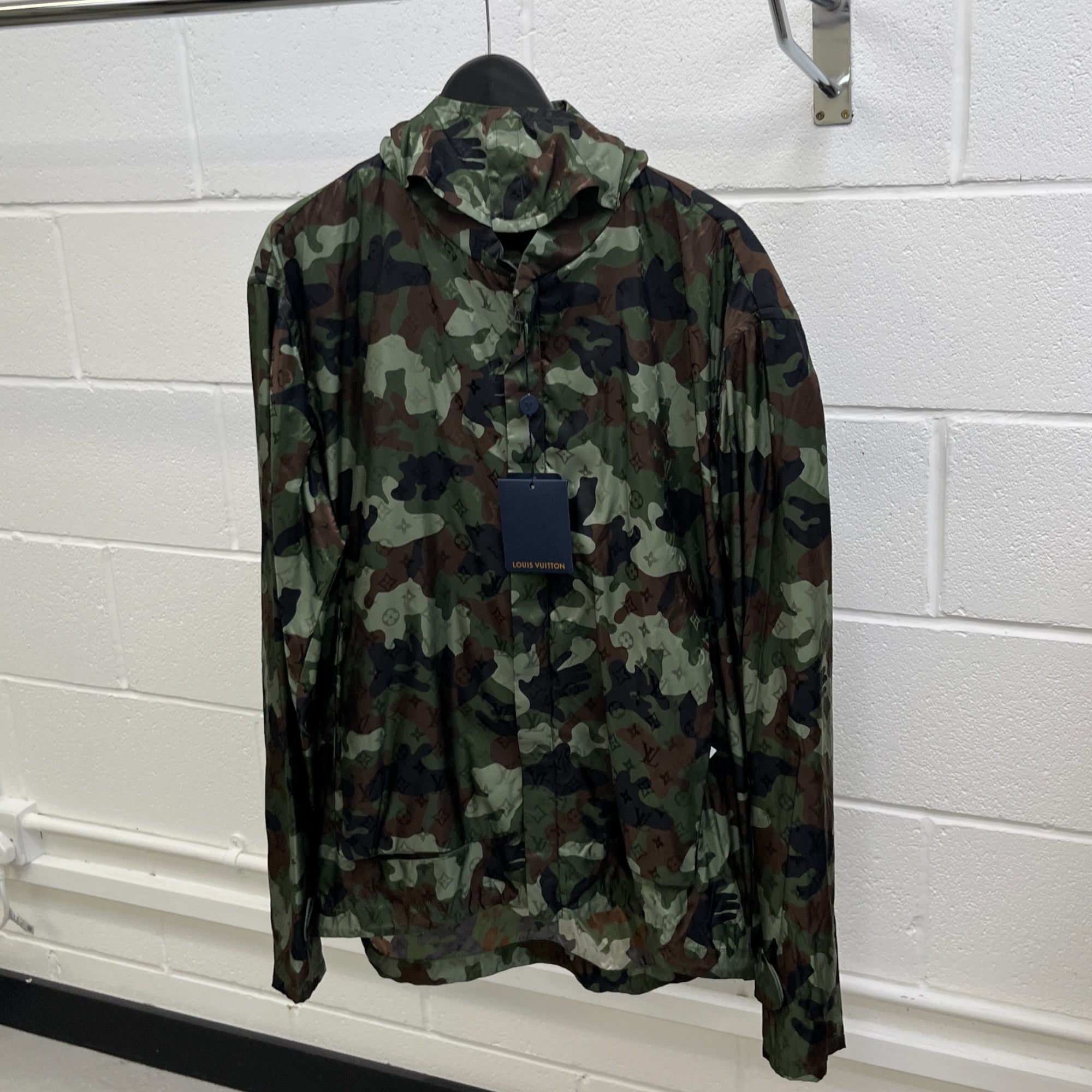 Men's Monogram Camo Windbreaker Khaki Size IT 52 / XL