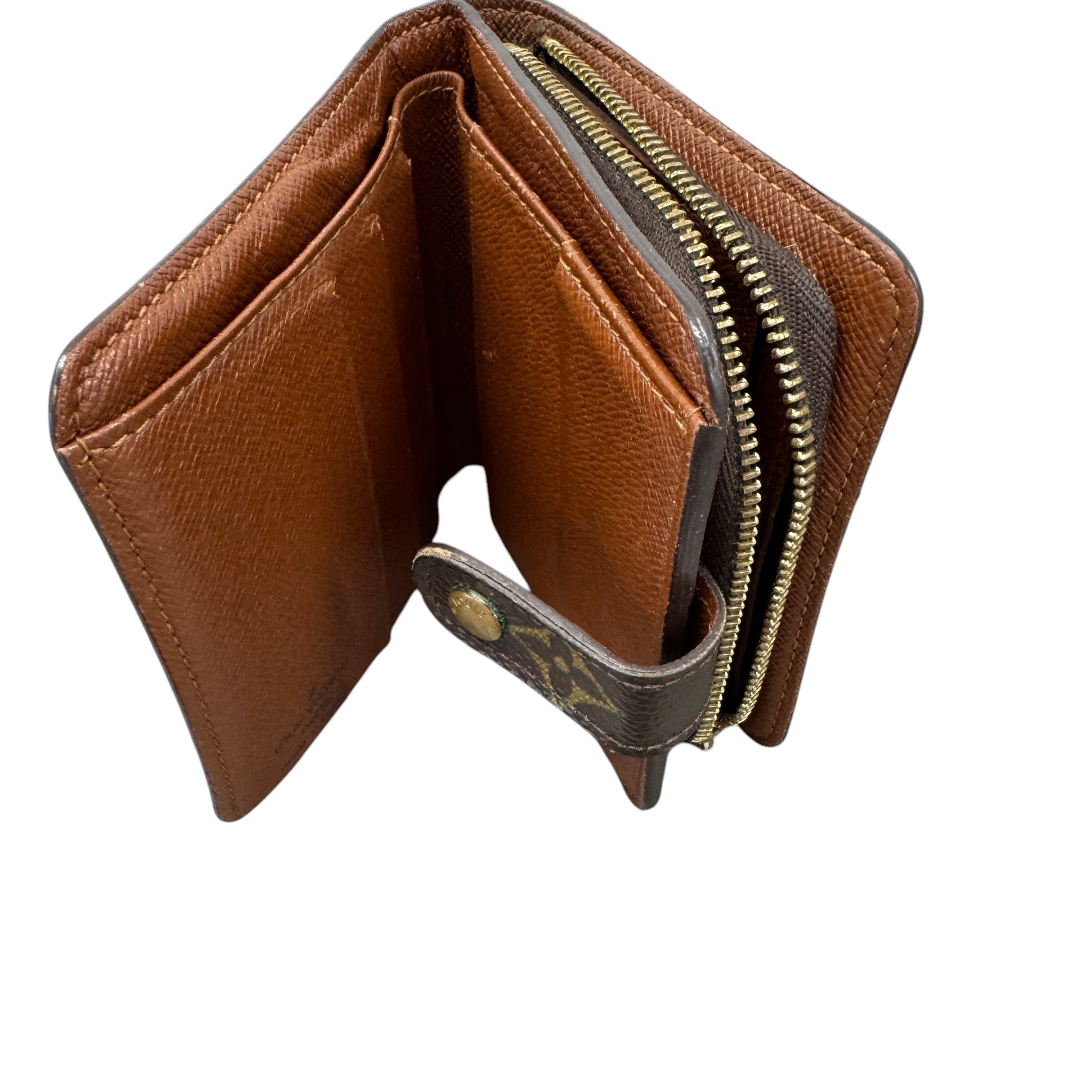 Women's Monogram Compact Zip Wallet Brown