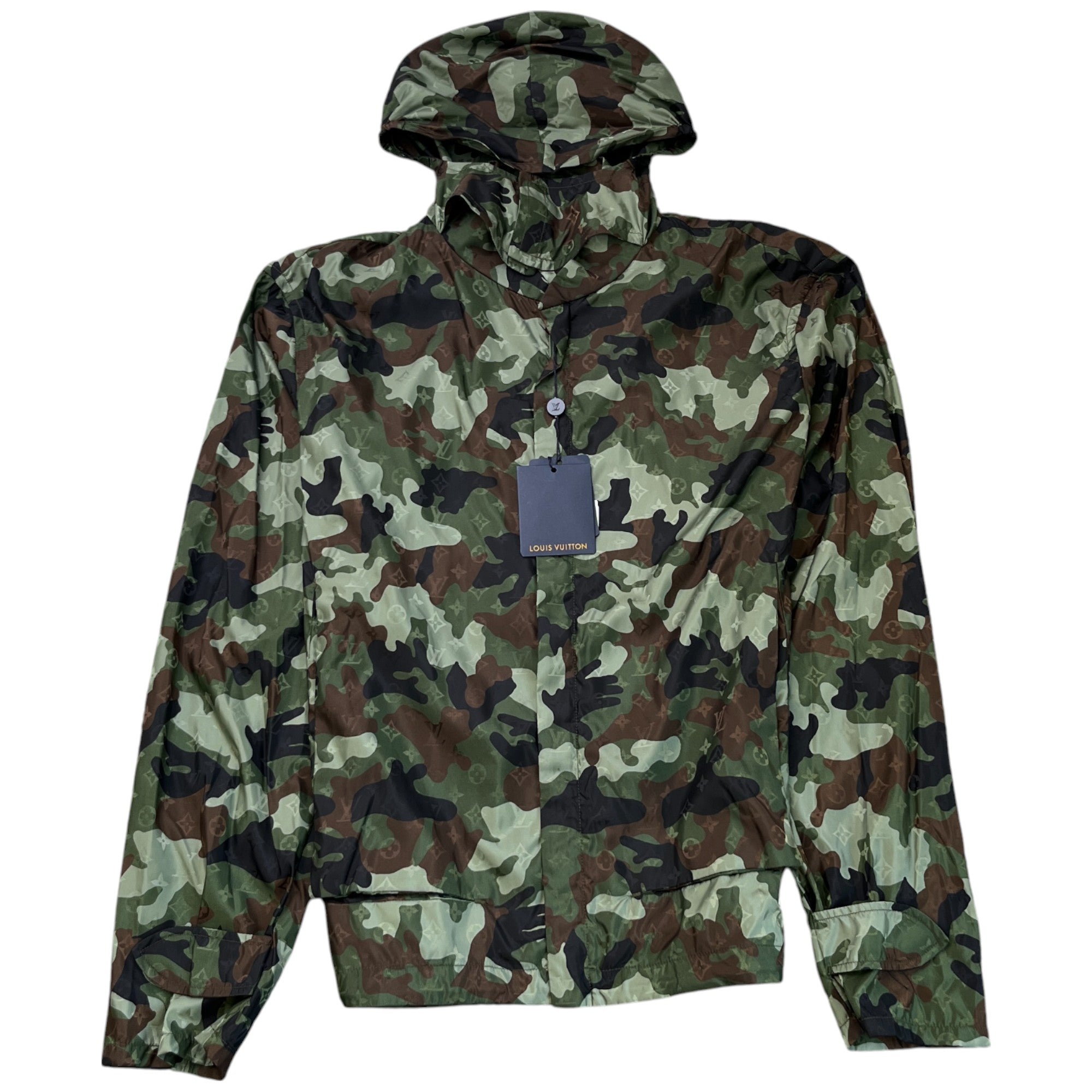 Men's Monogram Camo Windbreaker Khaki Size IT 52 / XL