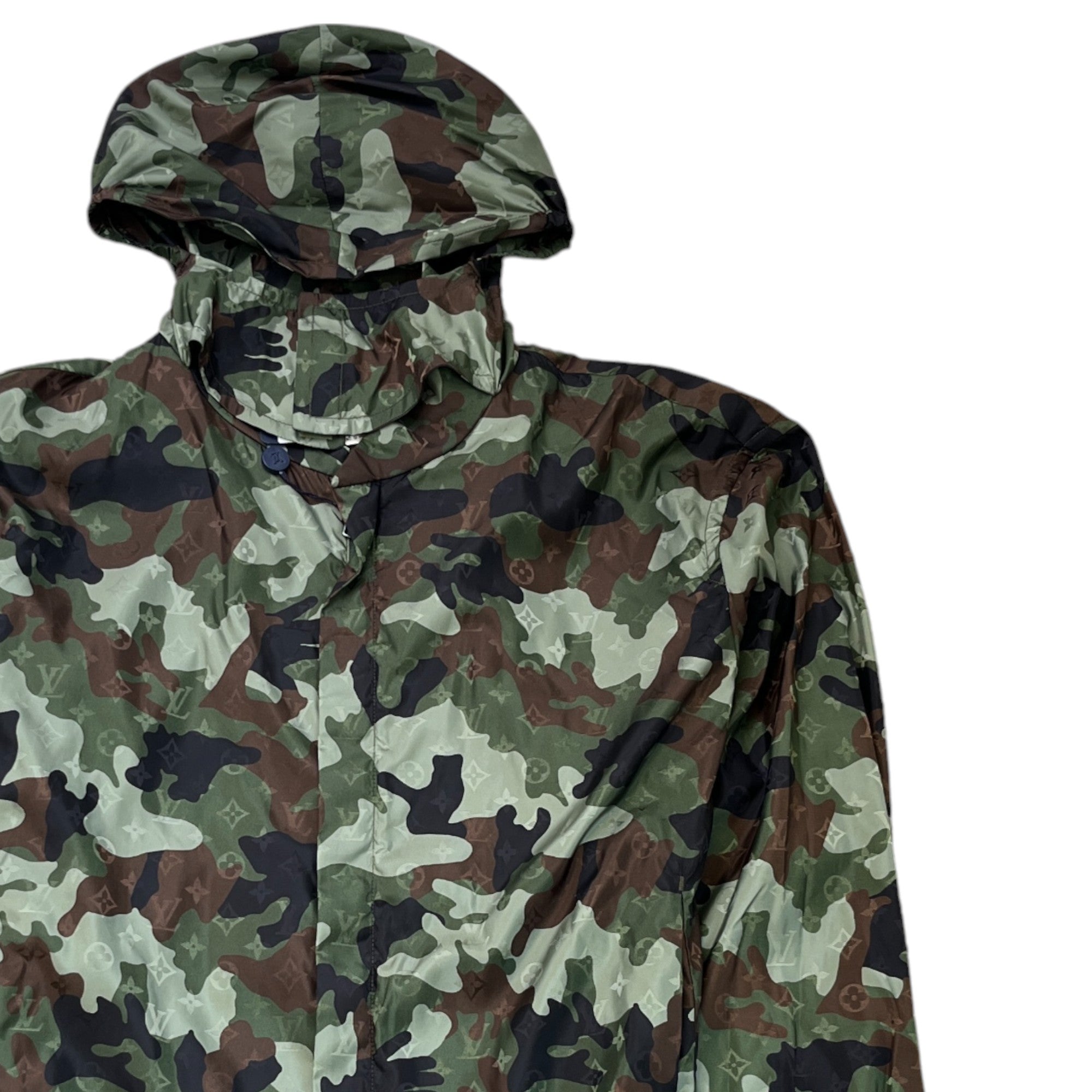 Men's Monogram Camo Windbreaker Khaki Size IT 52 / XL