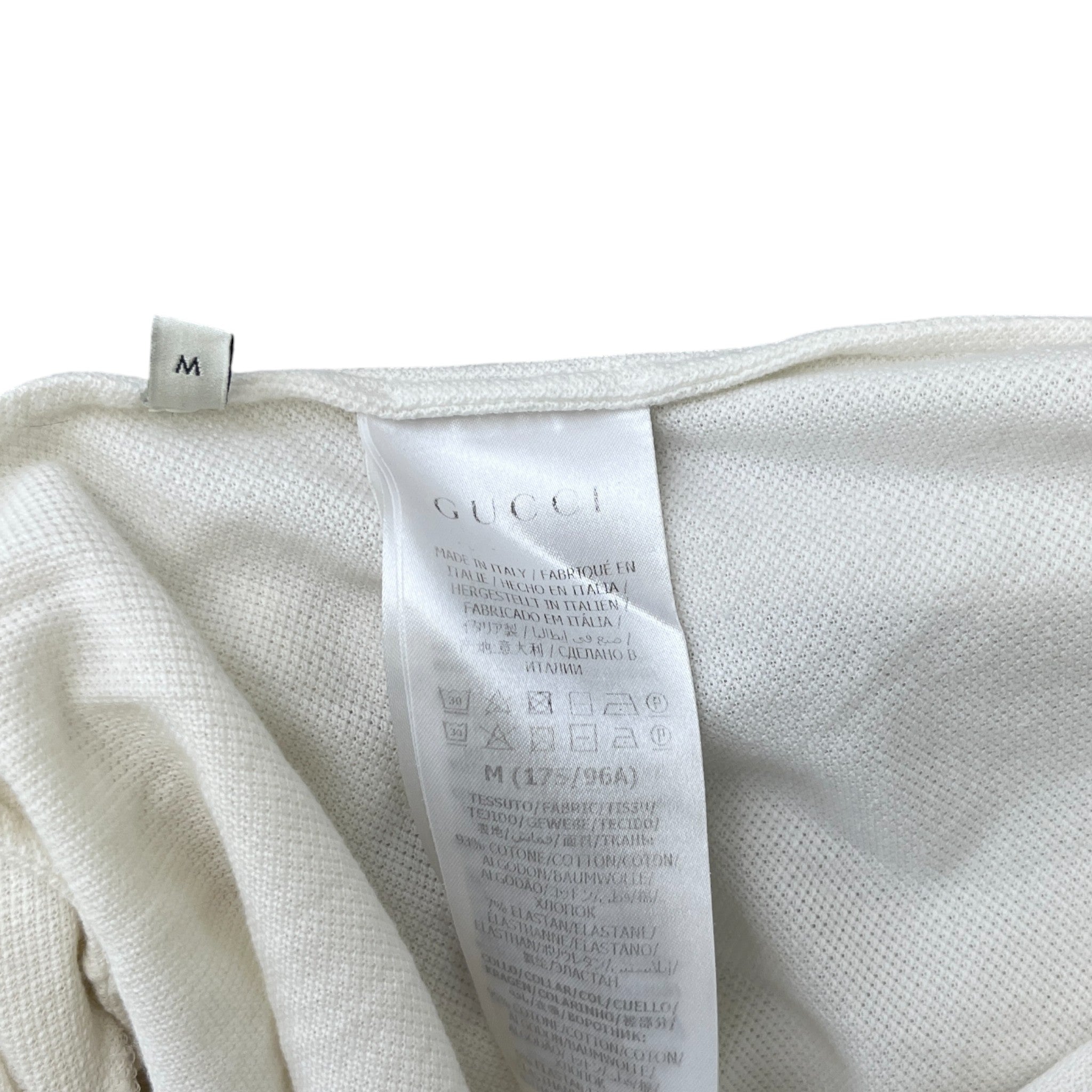 Men's Tape Logo Polo Shirt White Size M