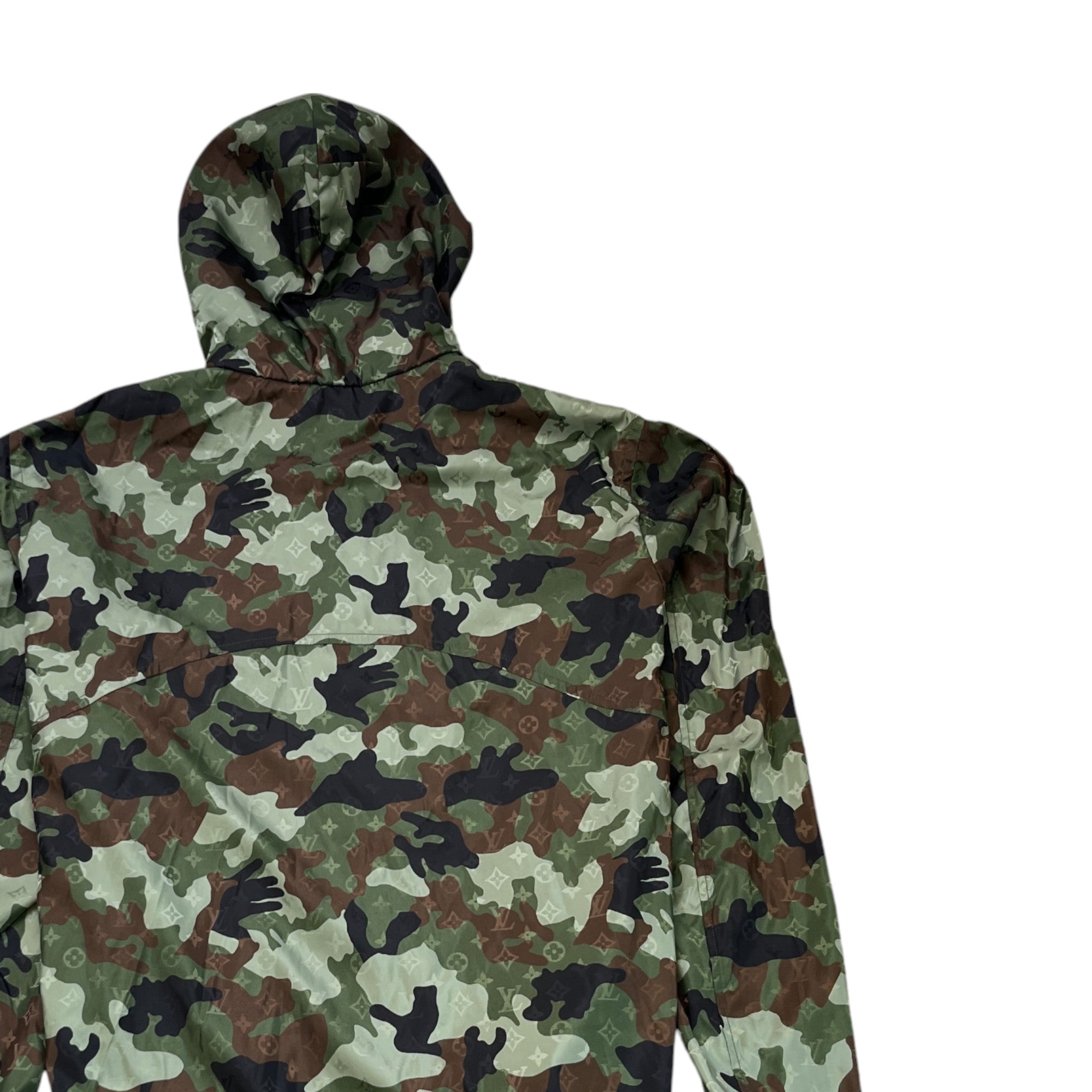 Men's Monogram Camo Windbreaker Khaki Size IT 52 / XL