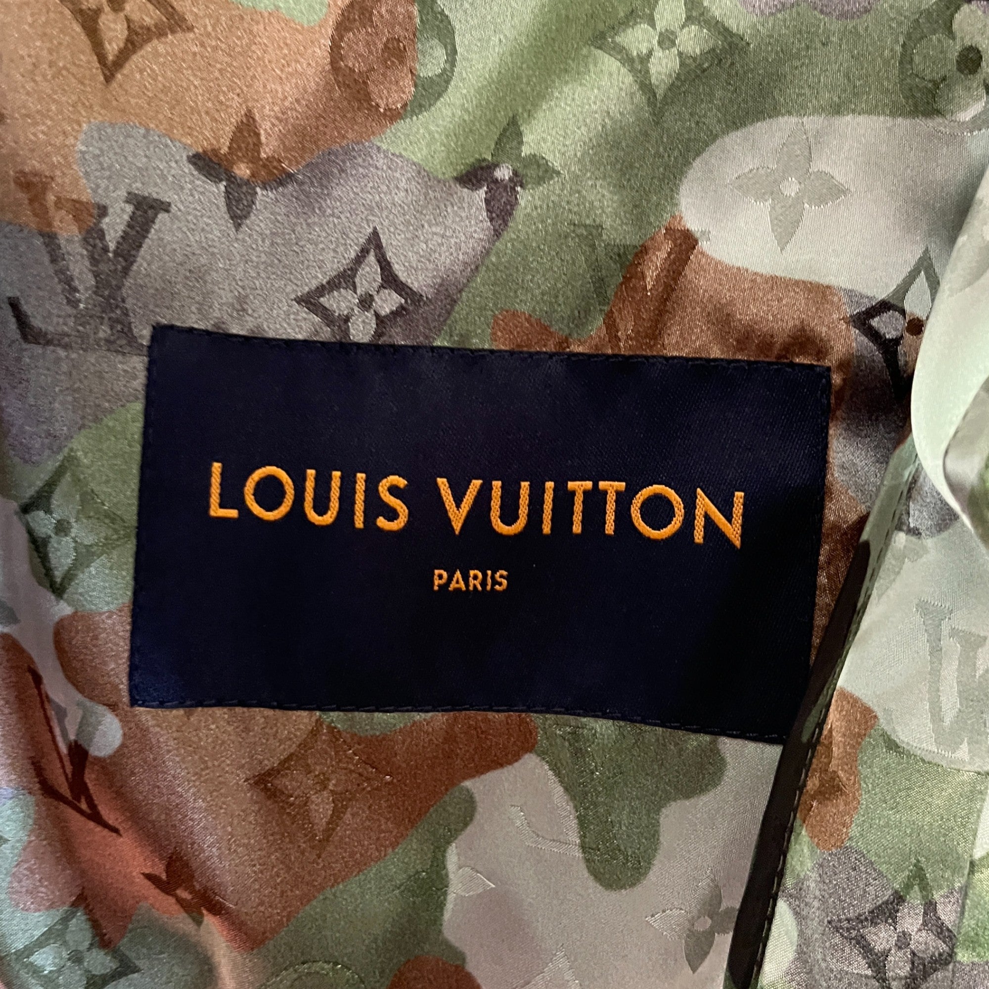 Men's Monogram Camo Windbreaker Khaki Size IT 52 / XL