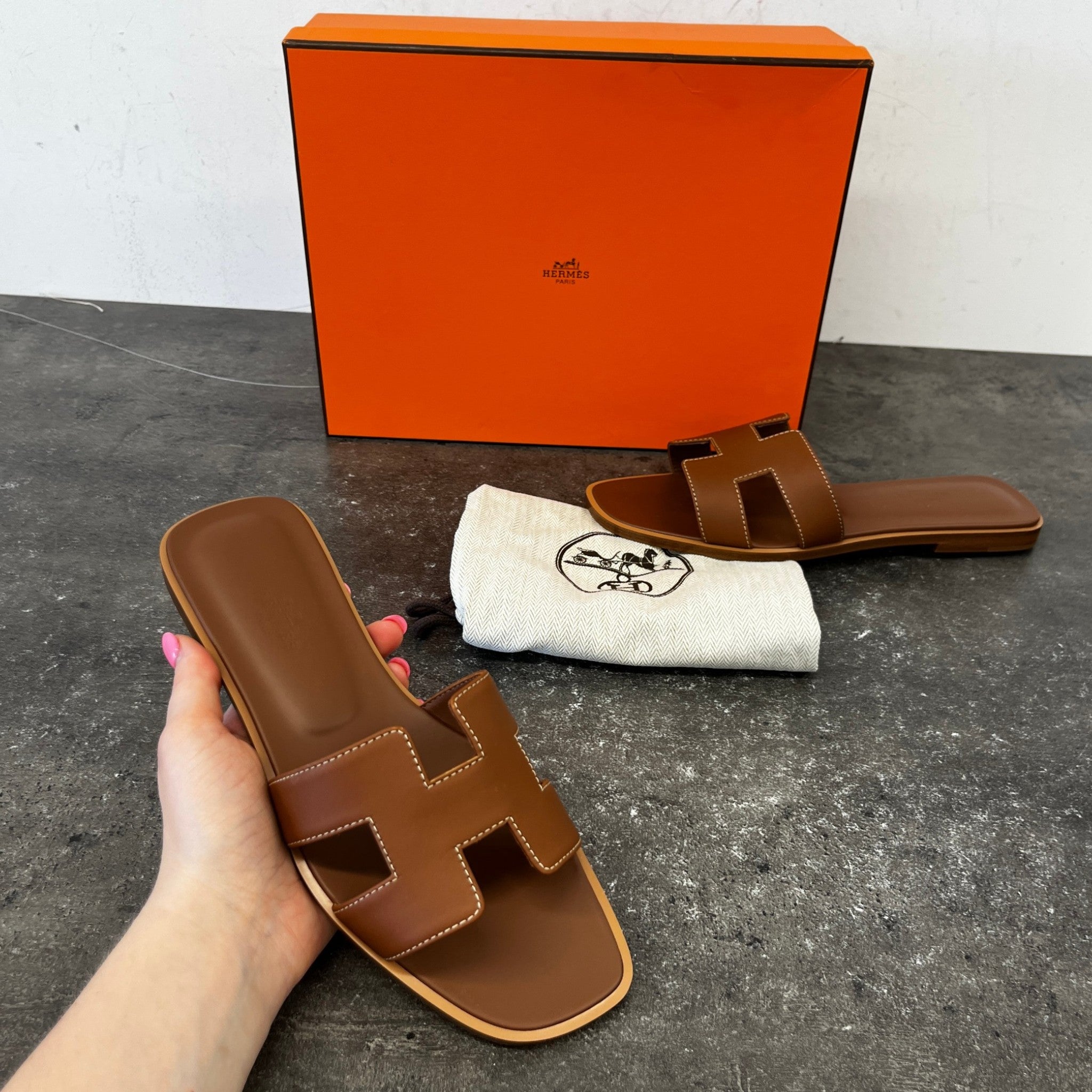 Women's Oran Slides Brown Size EU 37 / UK 4