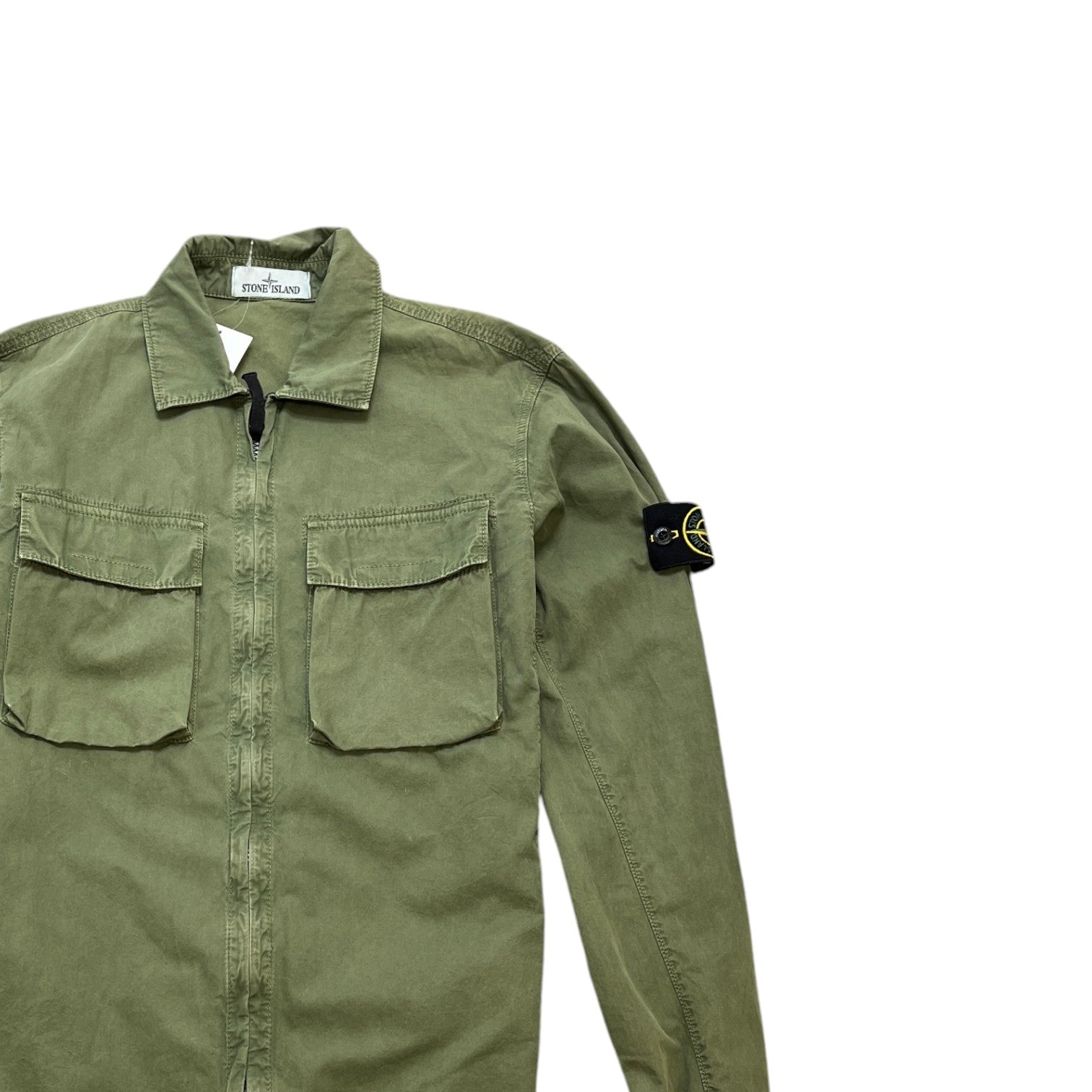 Men's Applique Logo OverShirt Khaki Size M