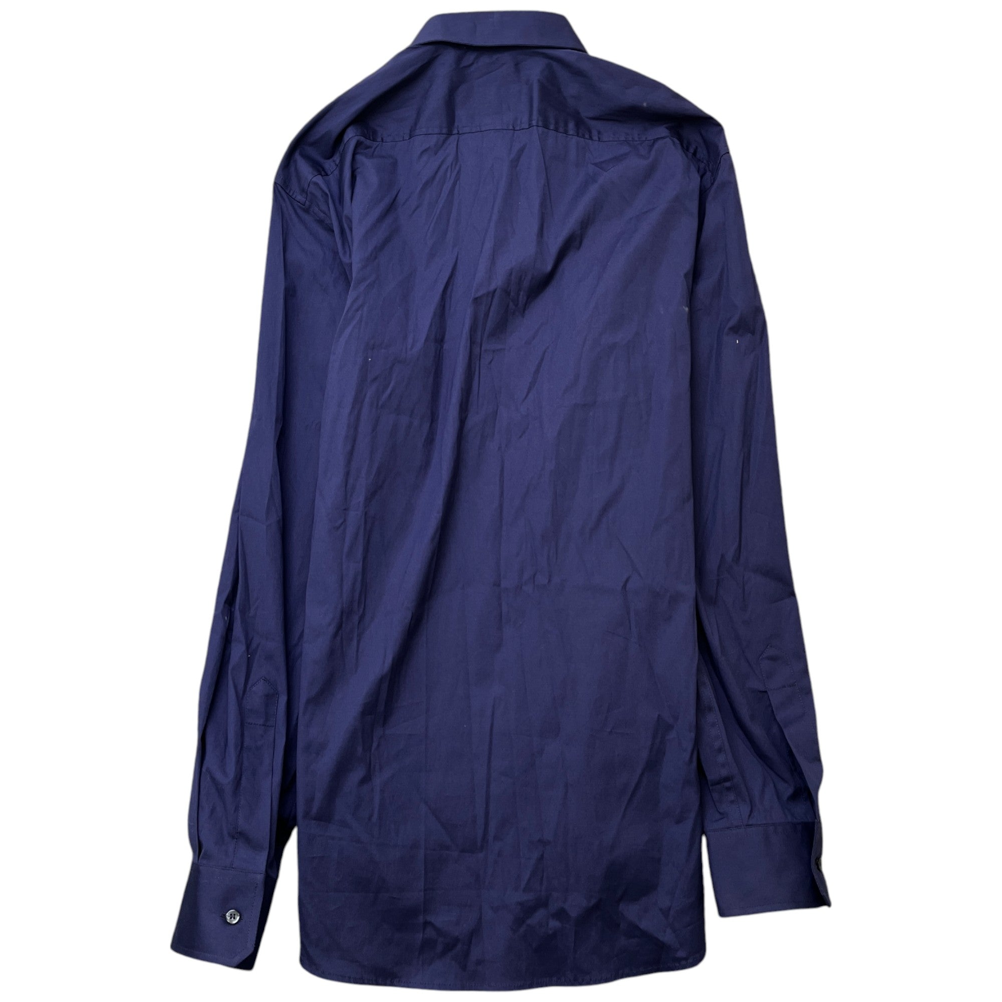 Men's Plaque Logo Long Sleeve Shirt Navy Size IT 48 / UK M